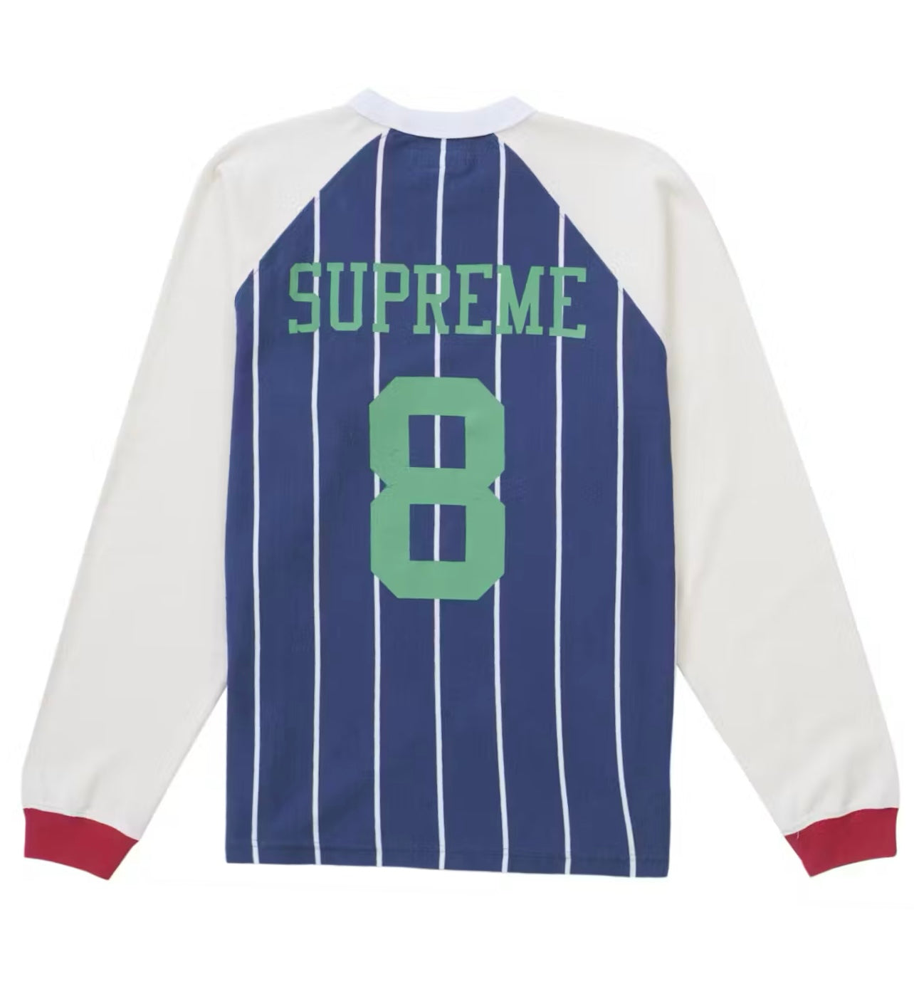 Supreme Stripe Raglan Long Sleeve Top in Blue & White