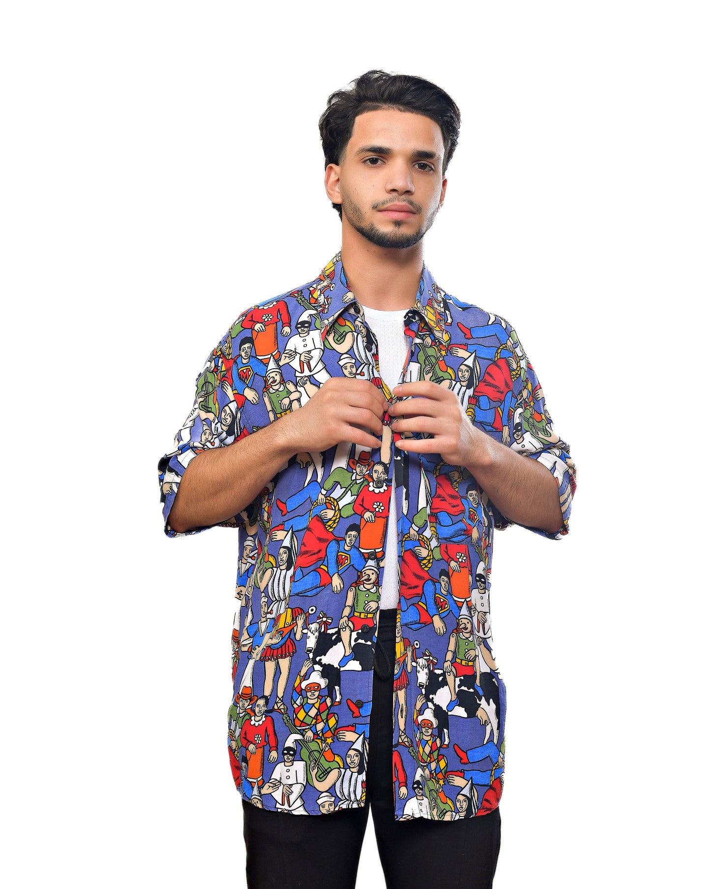 Vintage 90's Moschino Silk Shirt Multiprint