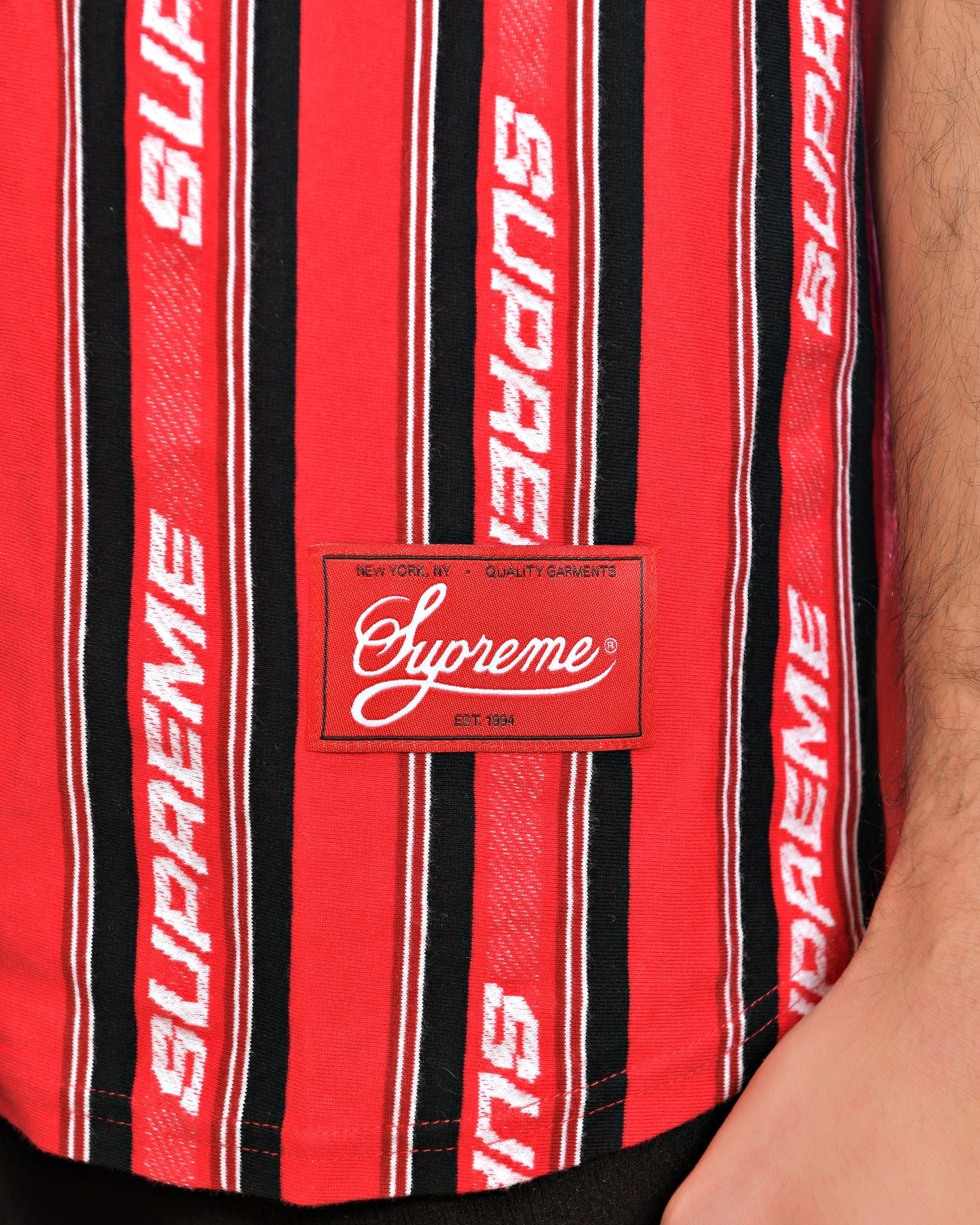 Supreme 2019 Jacquard Logo Baseball Jersey large