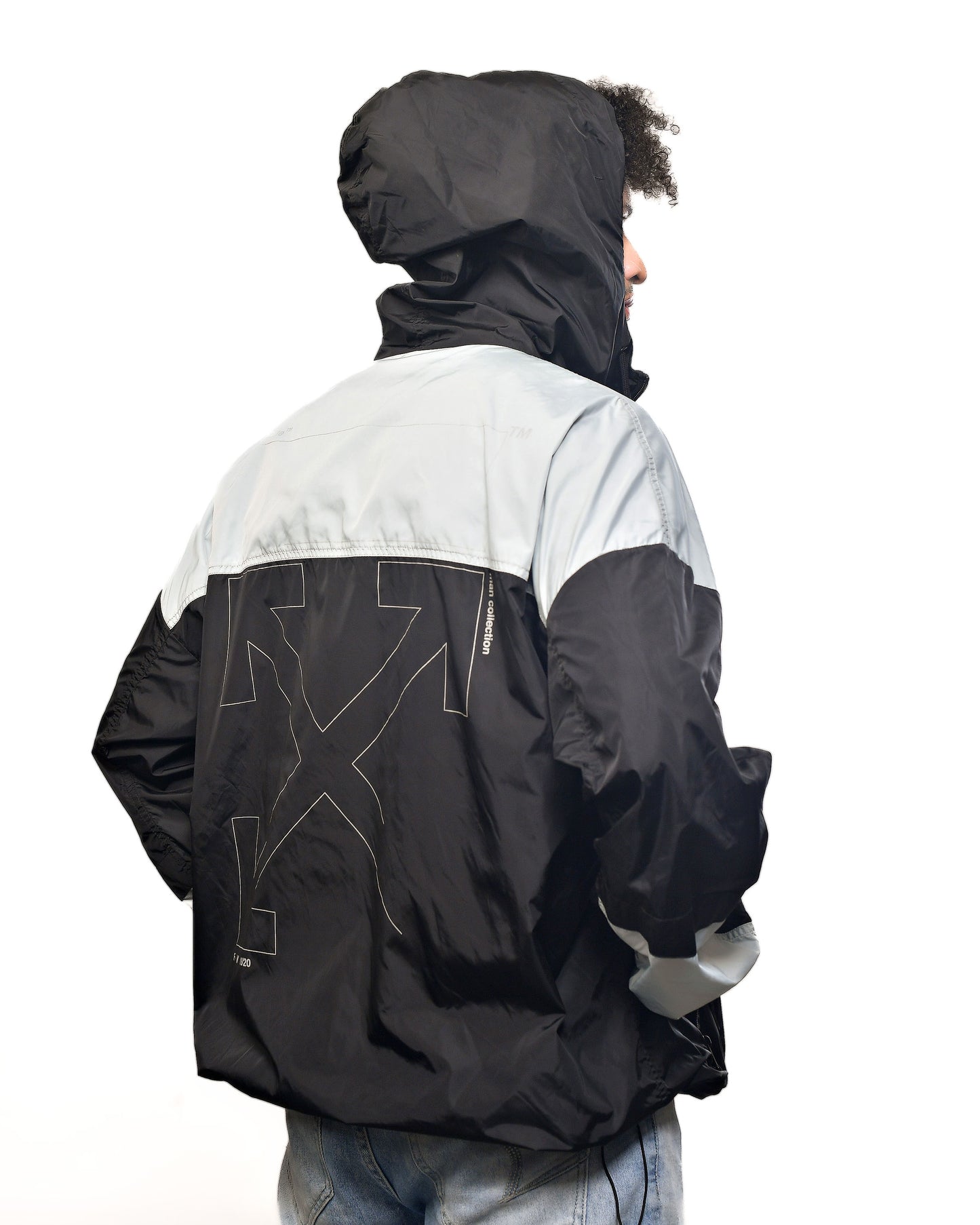 Off-White Colorblock Hooded Windbreaker Fall/Winter 2018–2019 "Business Casual" collection