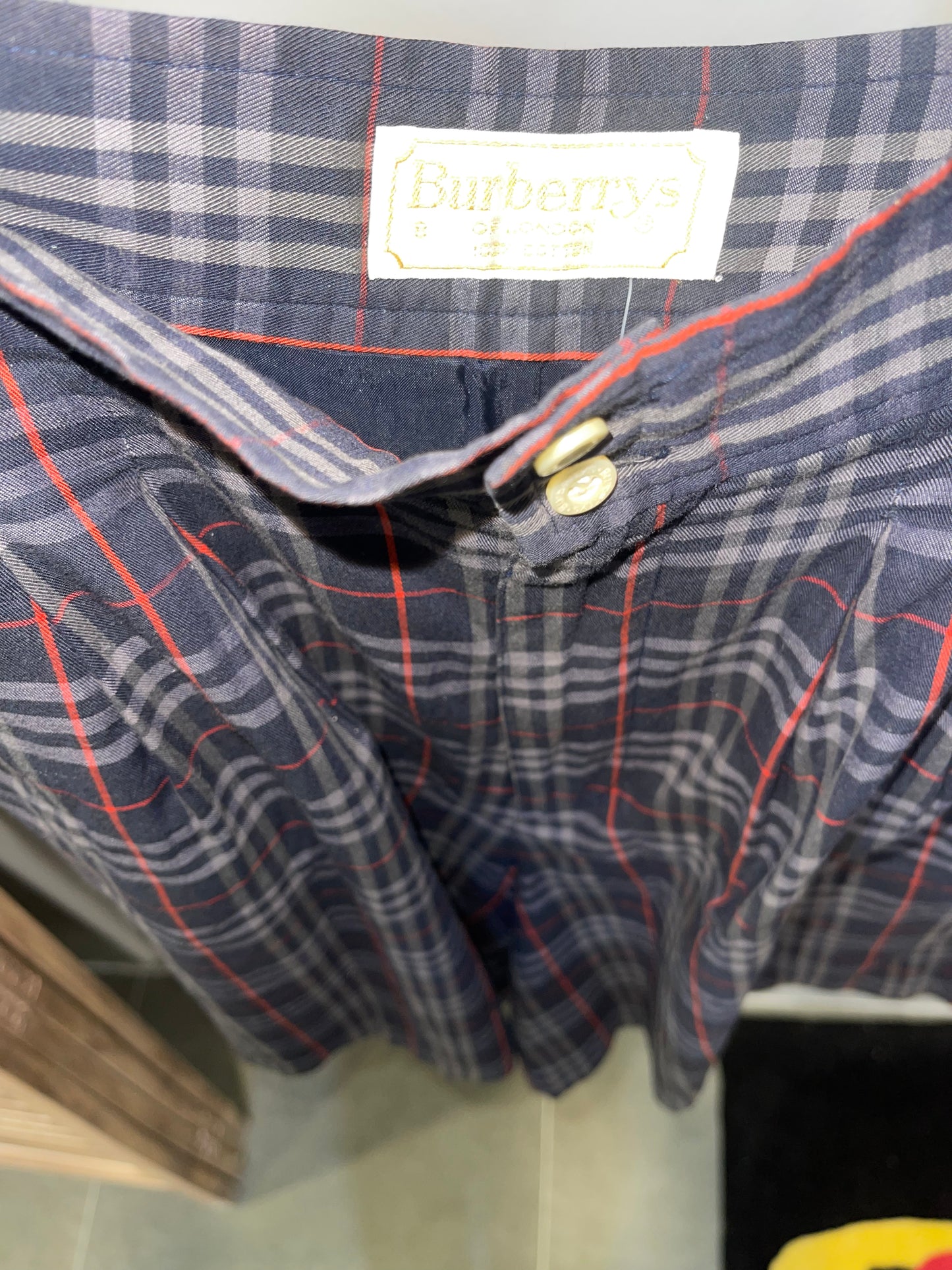 Vintage 2000's Burberry Nova Checker Navy Skirt