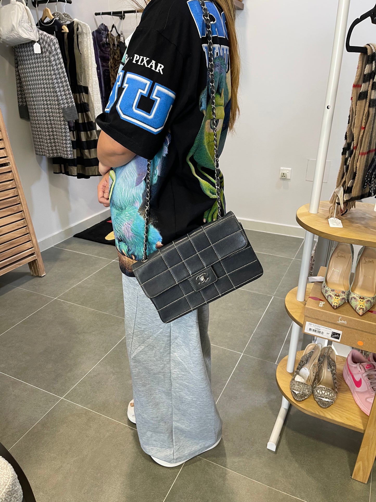 Vintage 2002-2003 Chanel Chocolate Bar Flap Bag