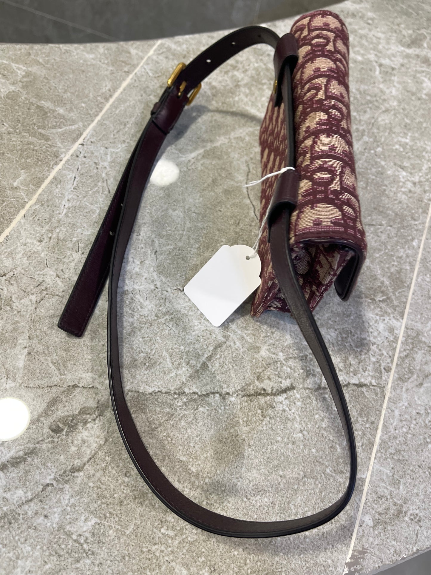 2019 Dior Saddle Wallet on Belt in maroon