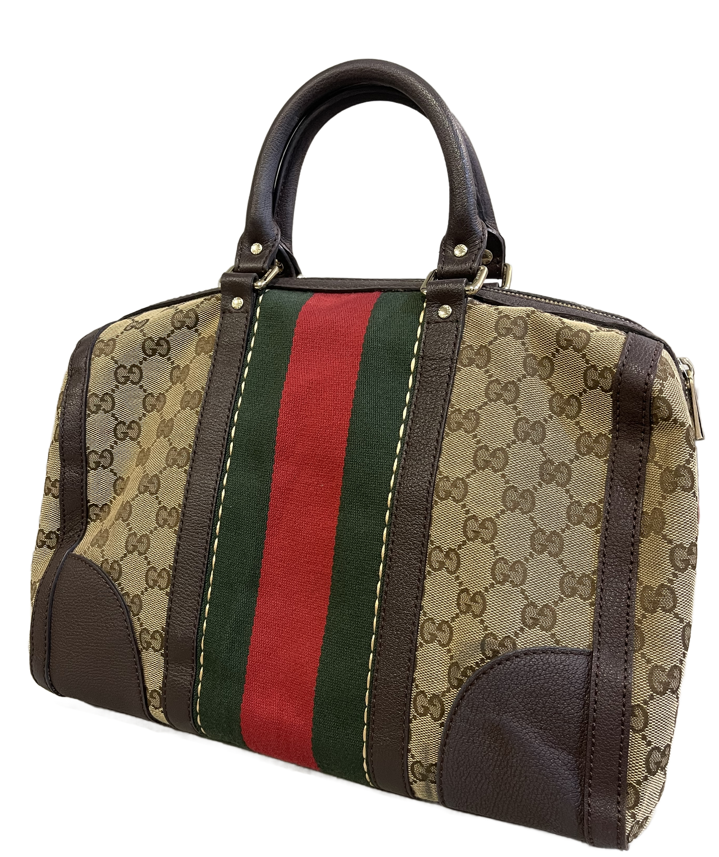2018 Gucci GG Monogram Canvas Boston Bag Bee Emblem (no strap)