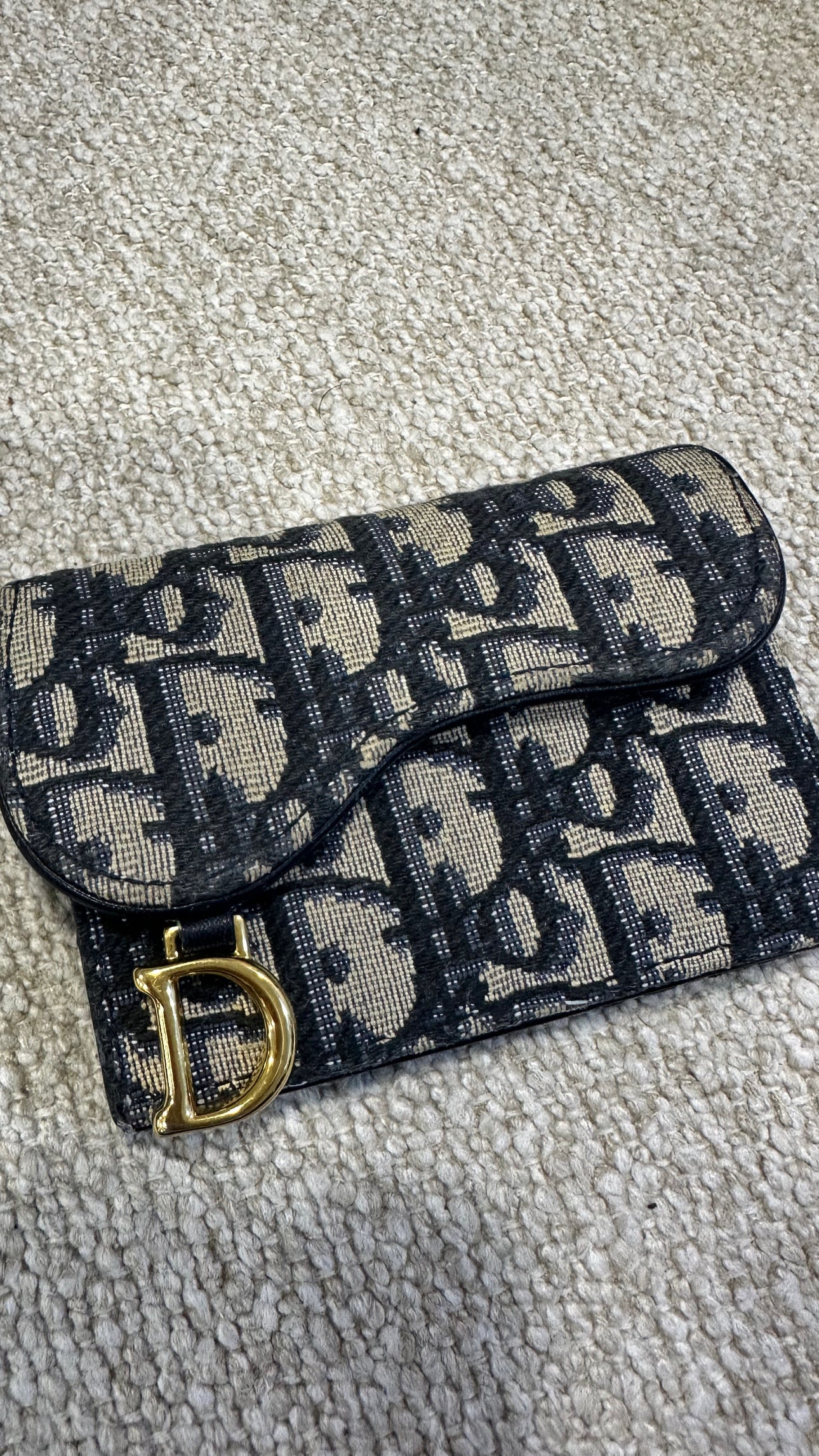 2022 Dior Saddle Navy Oblique Wallet