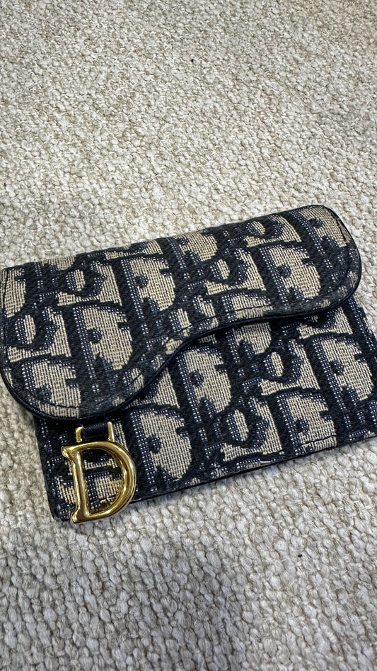 2022 Dior Saddle Navy Oblique Wallet
