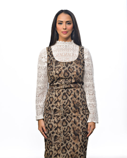 Vintage Late 90's Early 2000's D&G Midi Animal Print Dress