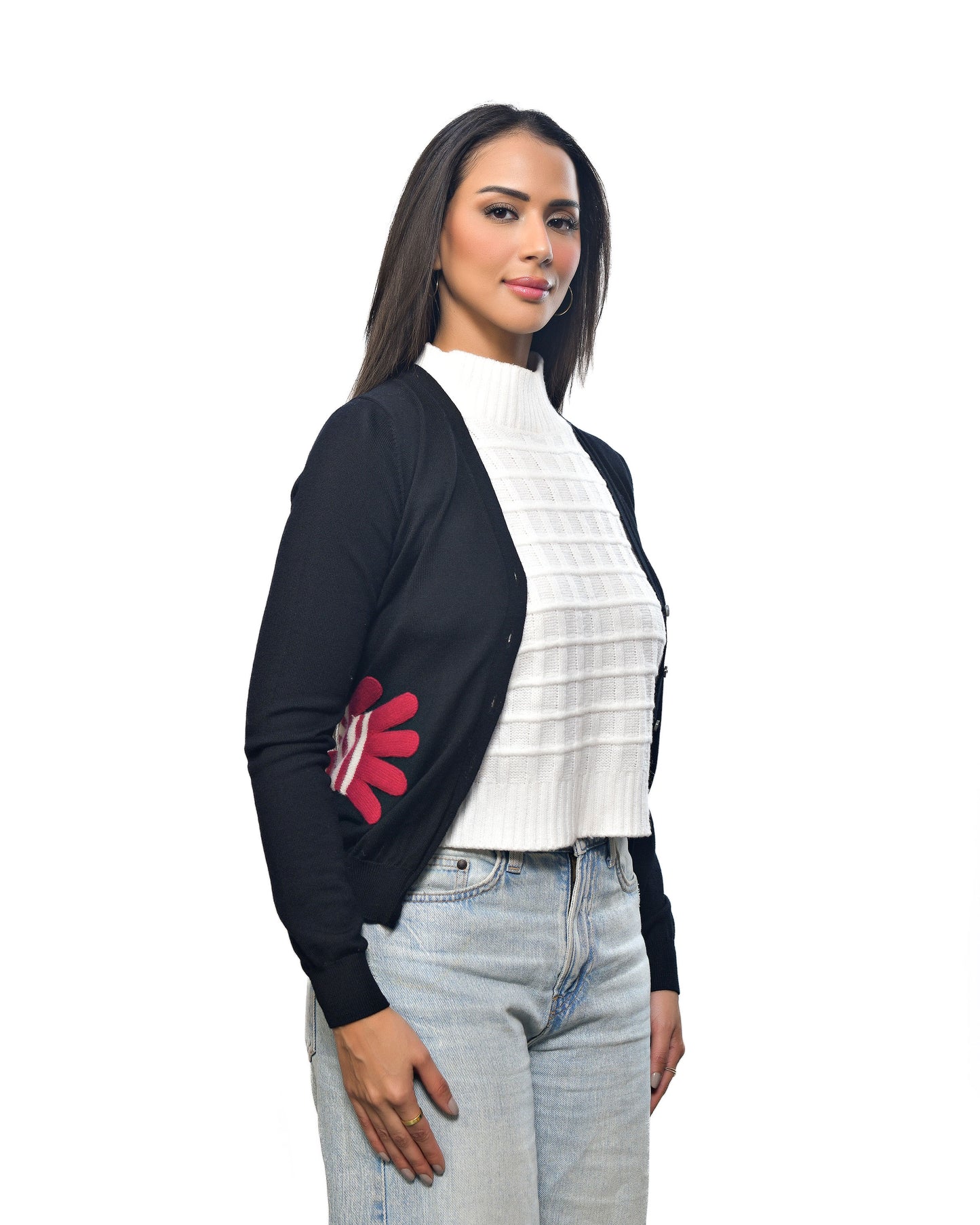 Vintage moschino wool bow cardigan