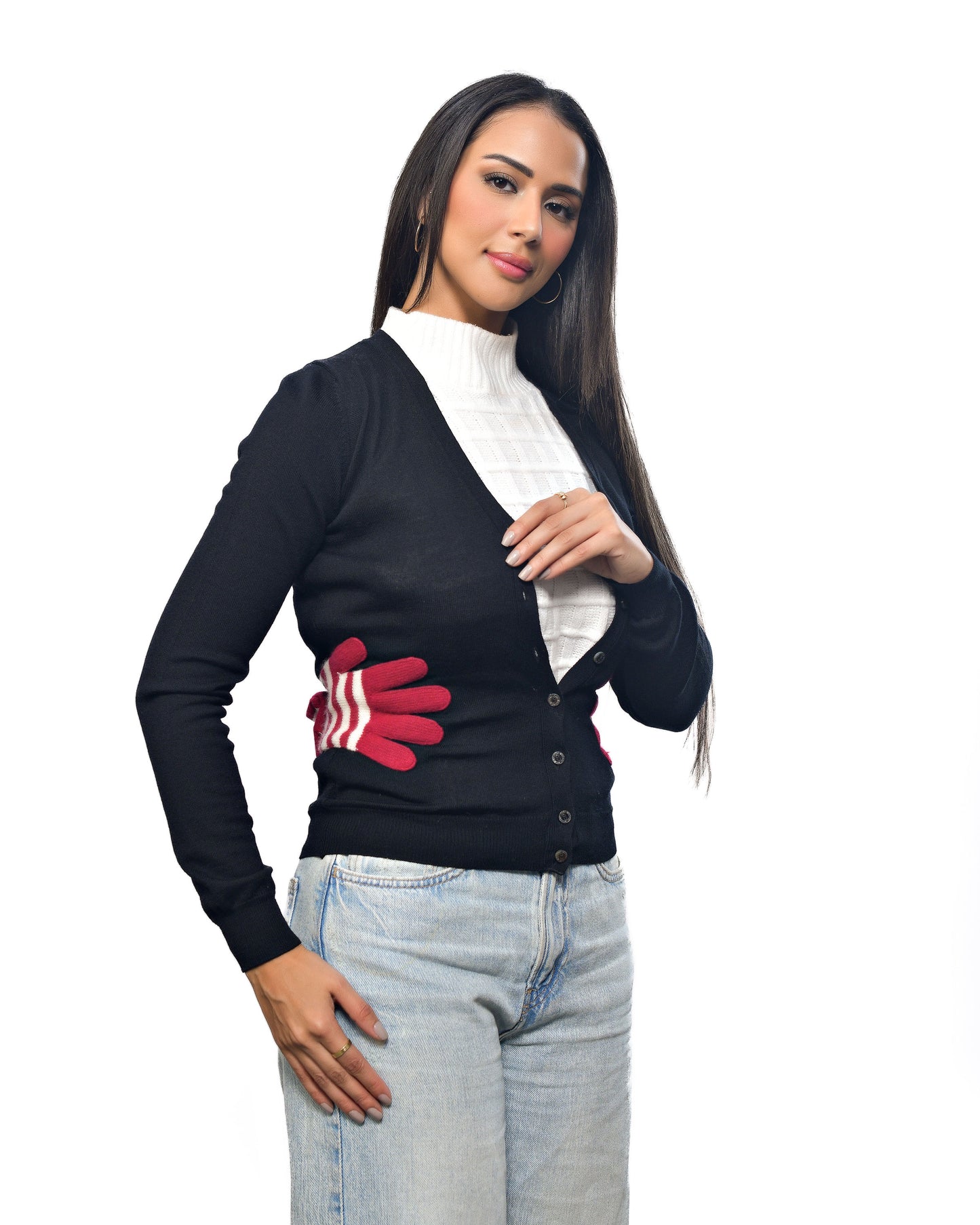 Vintage moschino wool bow cardigan