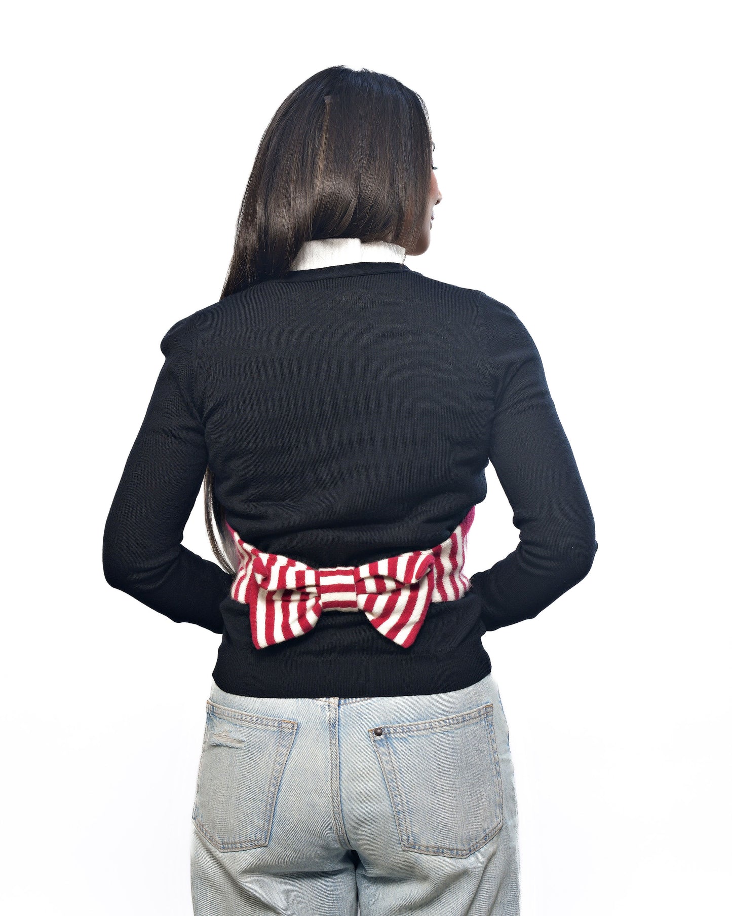 Vintage moschino wool bow cardigan