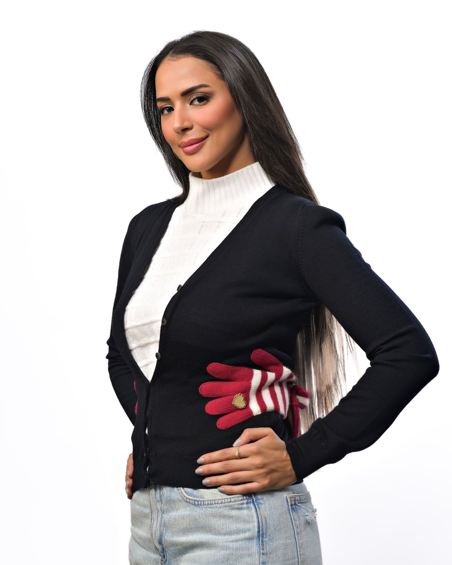 Vintage moschino wool bow cardigan