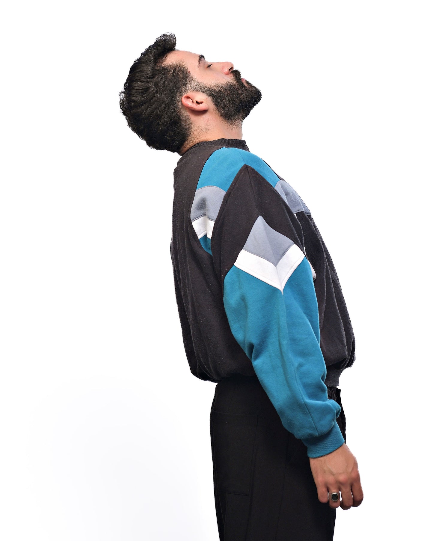 Vintage 90's Adidas blue sleeve 1/4 zip sweatshirt