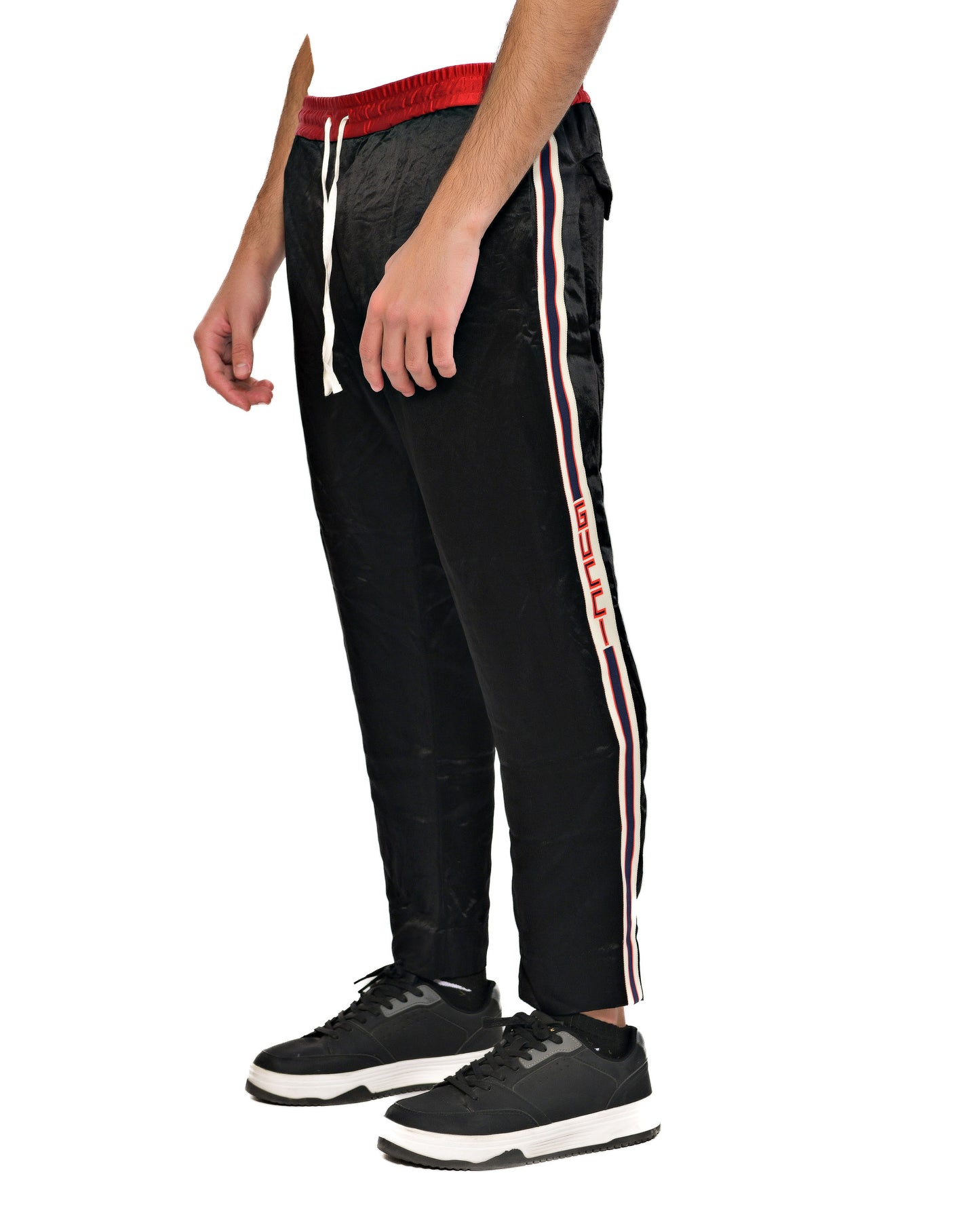 Gucci Cotton/Silk Shiny Strip Track Pants