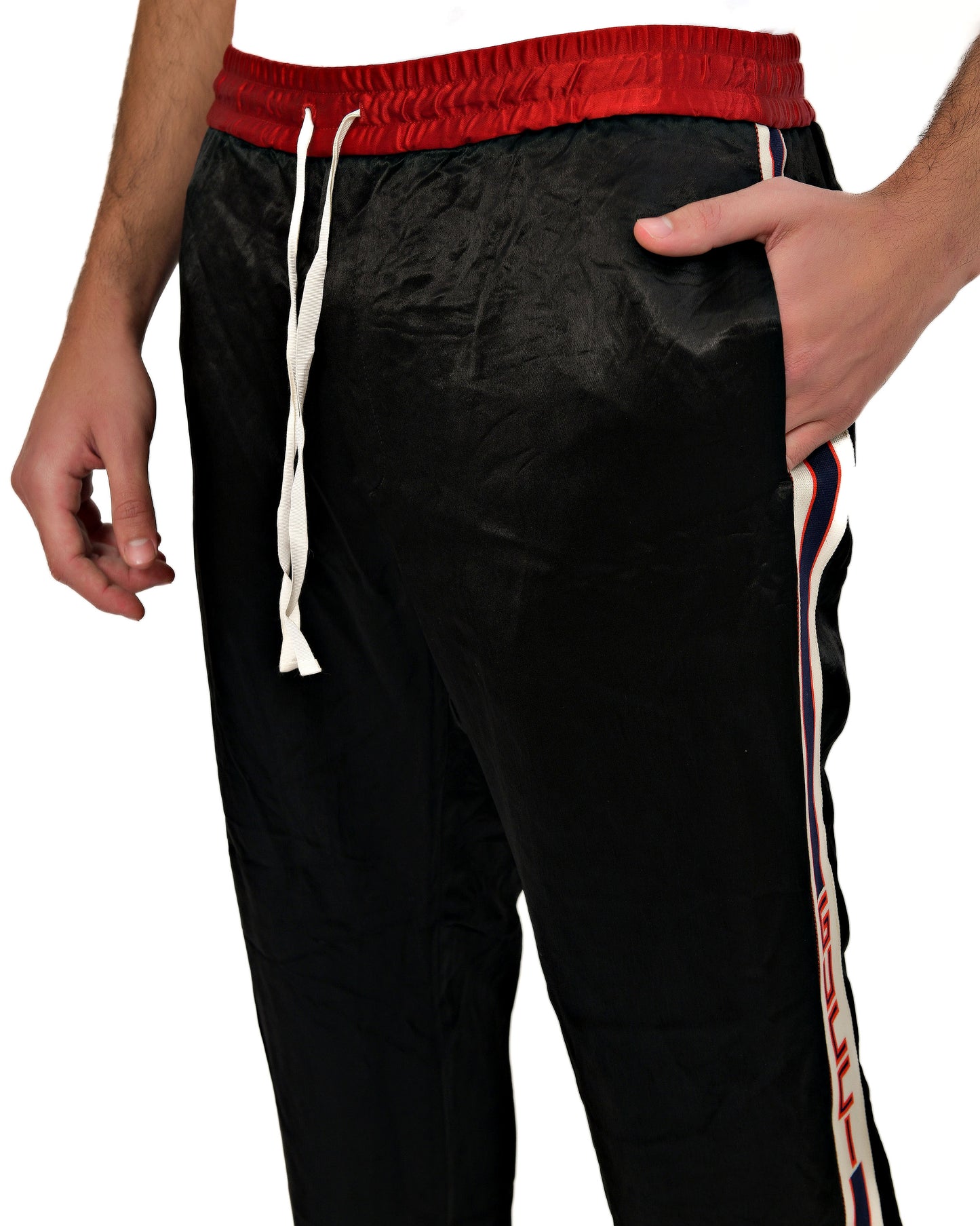 Gucci Cotton/Silk Shiny Strip Track Pants