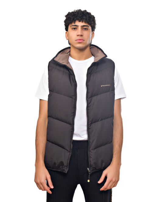 Vintage 2000's Balenciaga Reversible Puffer Vest Black & Brown