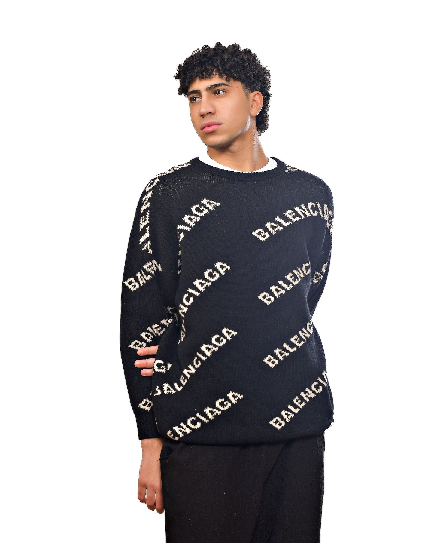 Balenciaga Logo Monogram Knitwear Sweatshirt