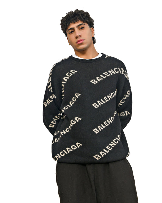 Balenciaga Logo Monogram Knitwear Sweatshirt