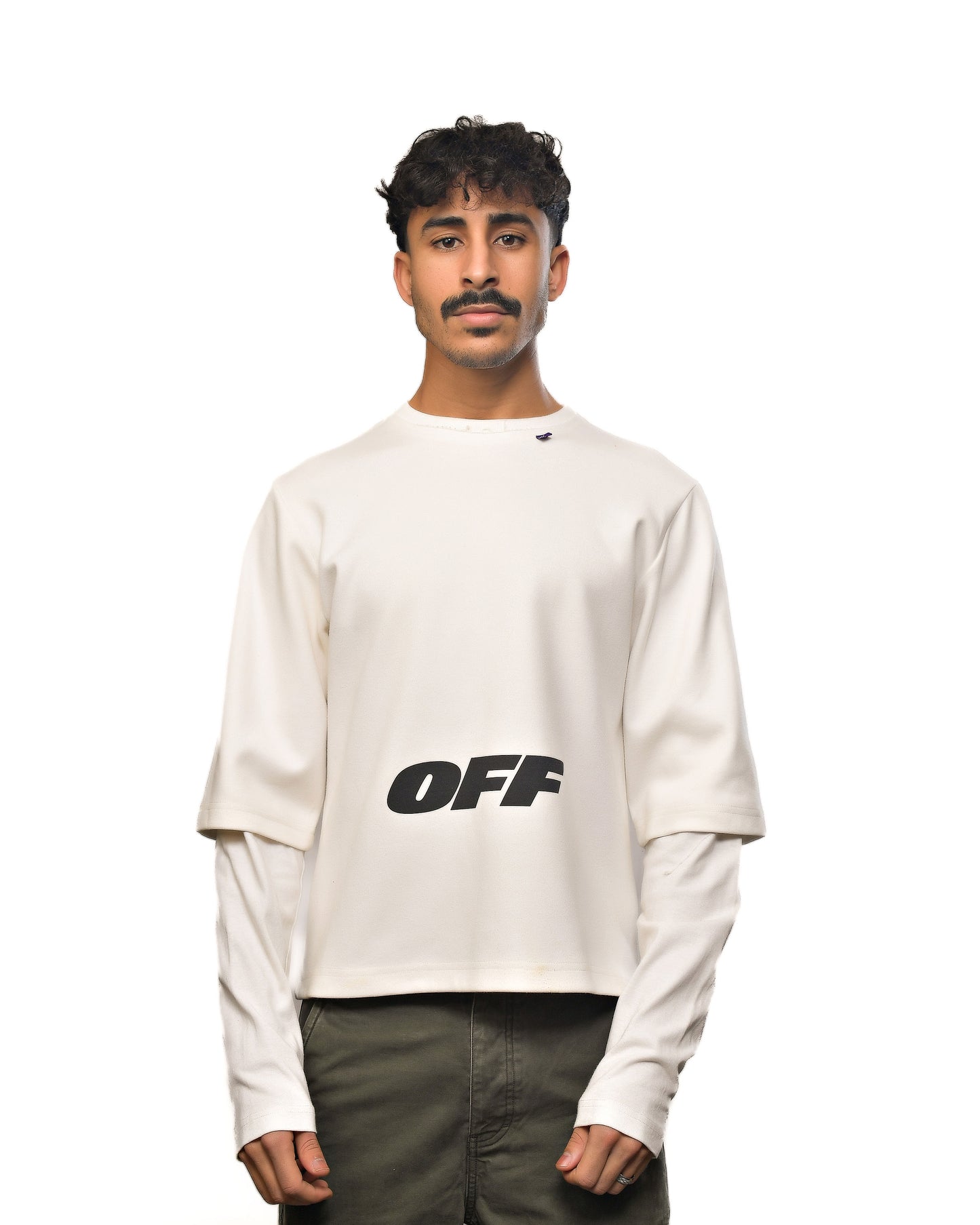 2018/2019 F/W Off-White "Double Sleeve" Logo T-Shirt irgil Abloh's Fall/Winter  "Business Casual" collection