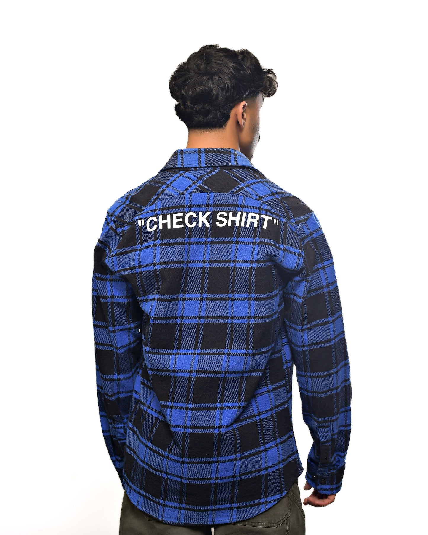 2018/2019 F/W  Off-White Checked Flannel Shirt Black & Blue C/O Virgil Abloh from Business Casual Collection