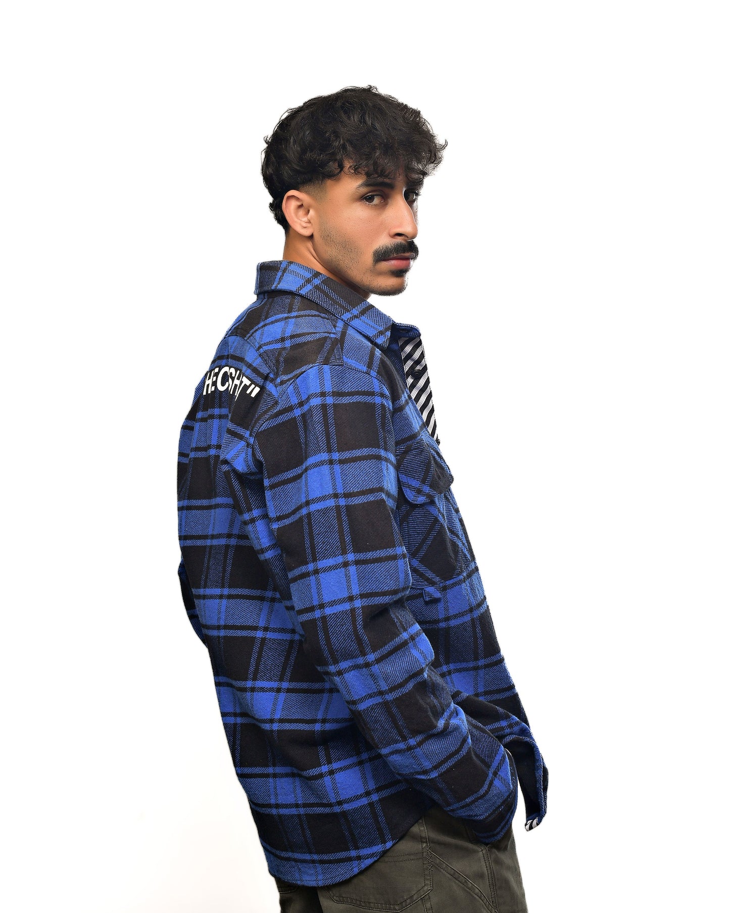 2018/2019 F/W  Off-White Checked Flannel Shirt Black & Blue C/O Virgil Abloh from Business Casual Collection