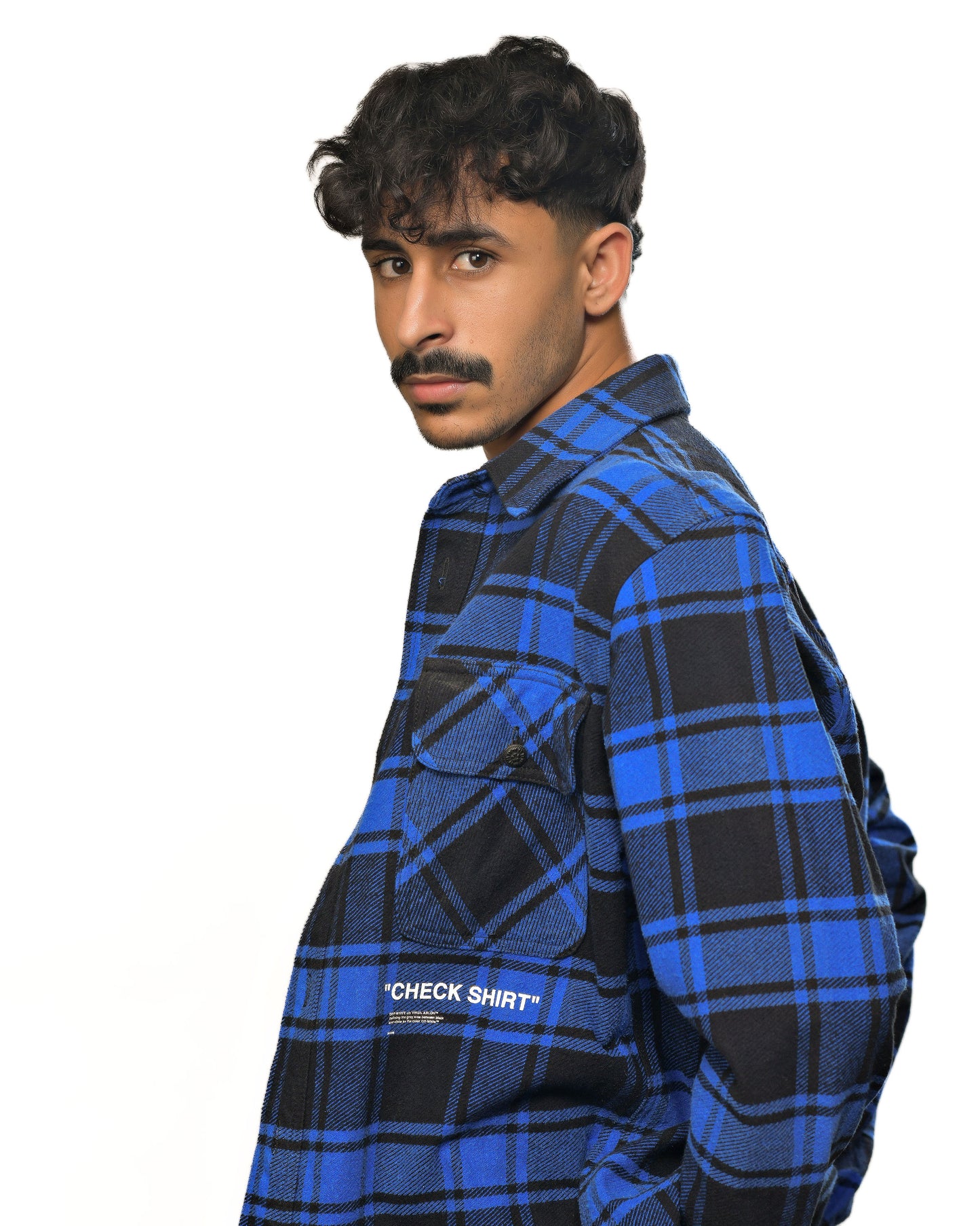 2018/2019 F/W  Off-White Checked Flannel Shirt Black & Blue C/O Virgil Abloh from Business Casual Collection