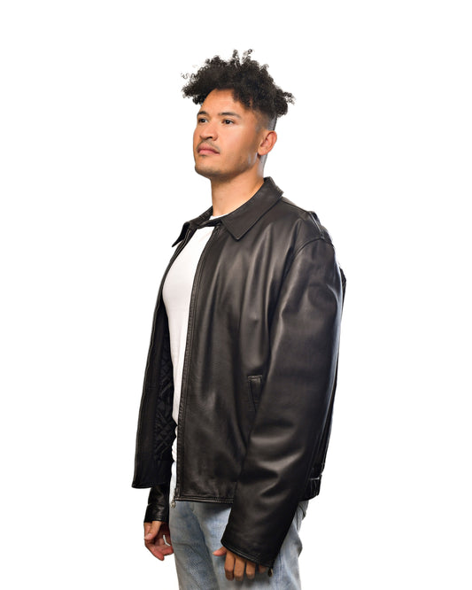 Vintage 1990 V2 Versace Motto Leather Jacket