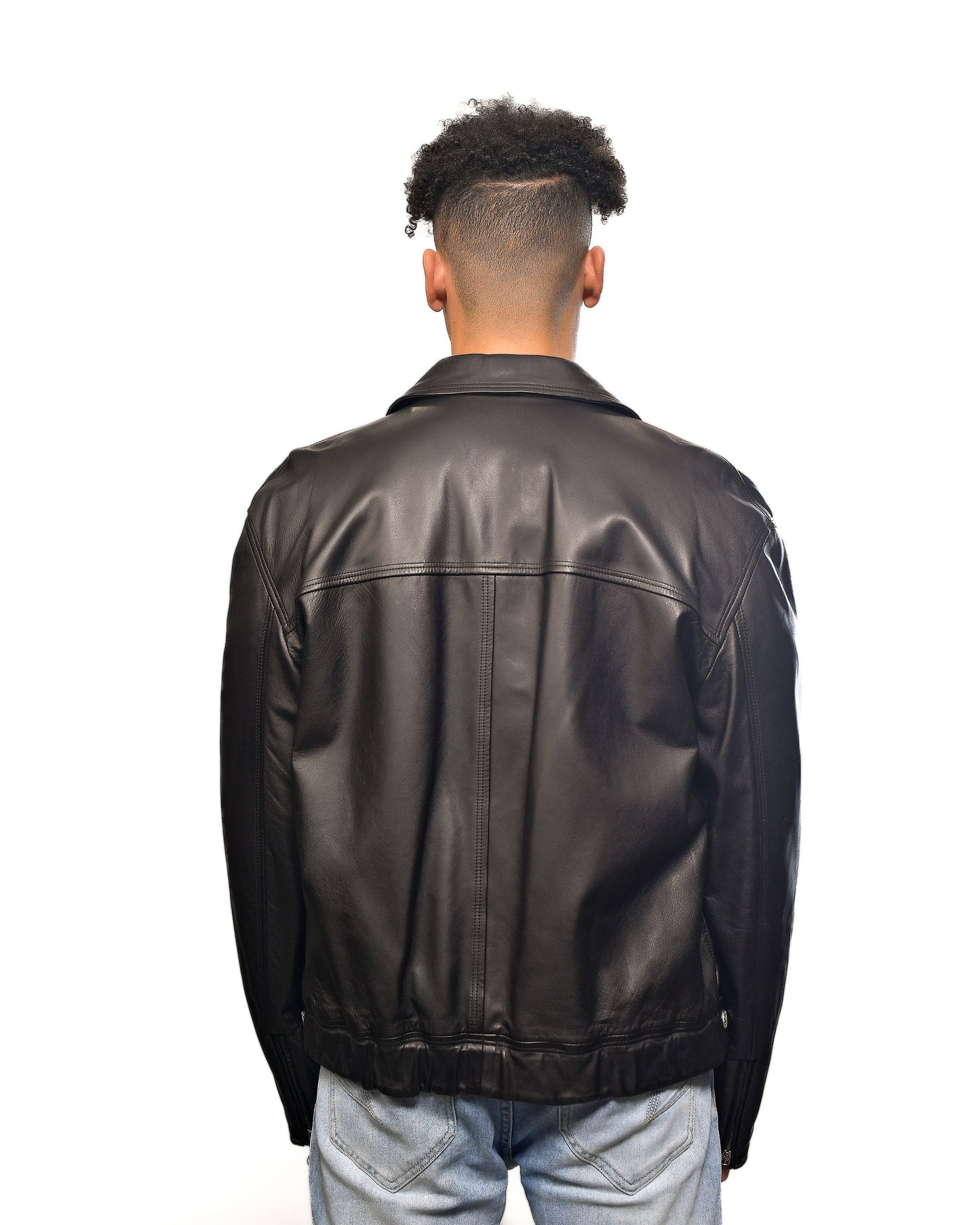 Vintage 1990 V2 Versace Motto Leather Jacket