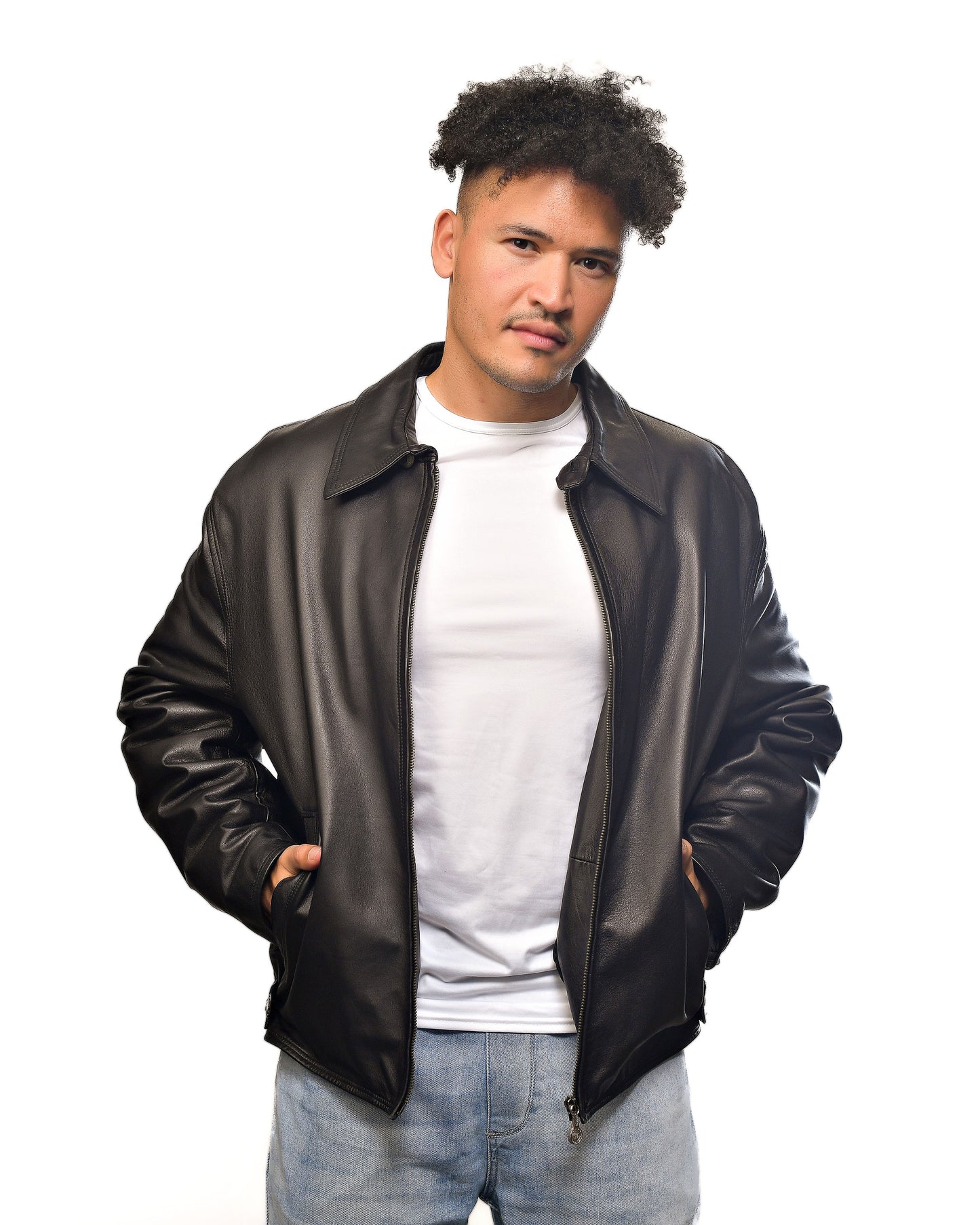 Vintage 1990 V2 Versace Motto Leather Jacket