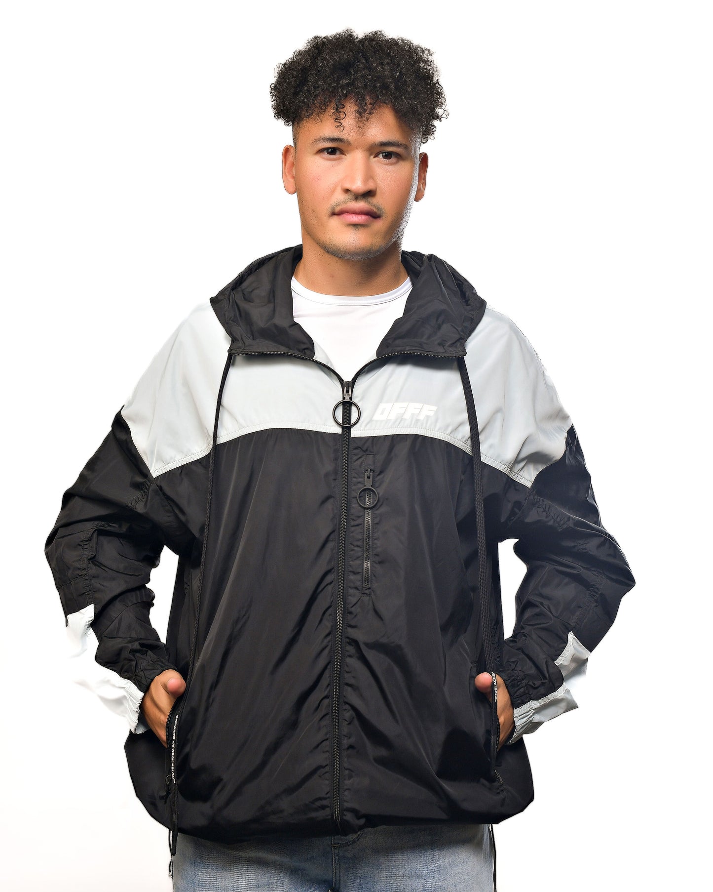 Off-White Colorblock Hooded Windbreaker Fall/Winter 2018–2019 "Business Casual" collection