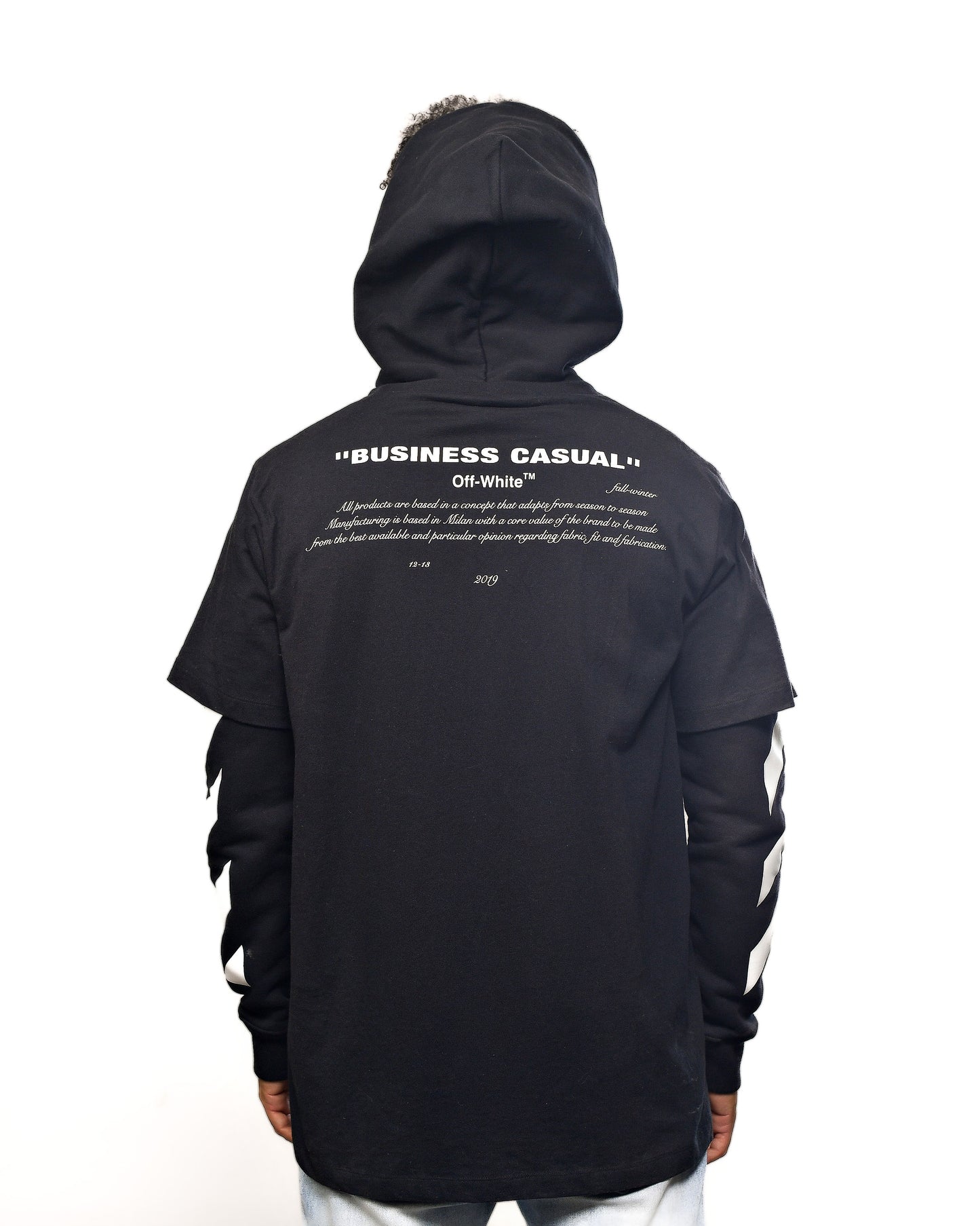 Off-White c/o Virgil Abloh "Business Casual" Bernini Spliced Hoodie 2018/2019