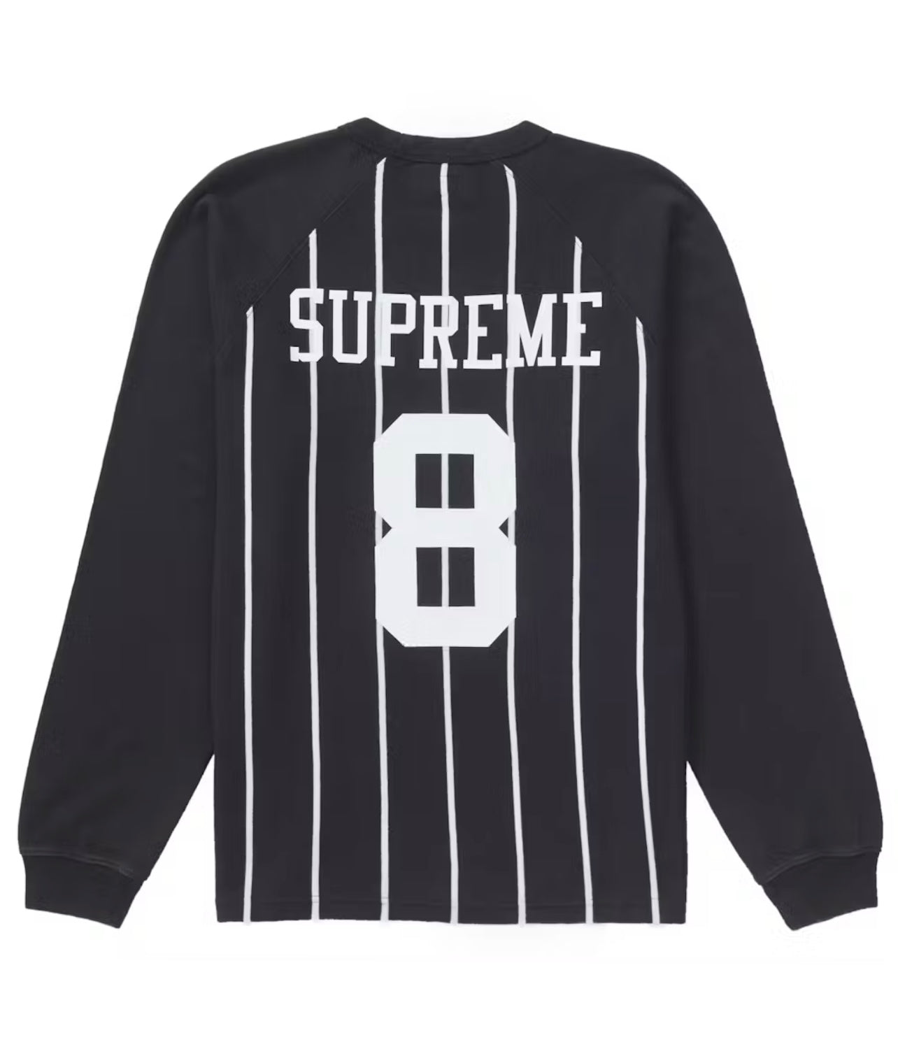 Supreme Stripe Raglan Long Sleeve Top in Black