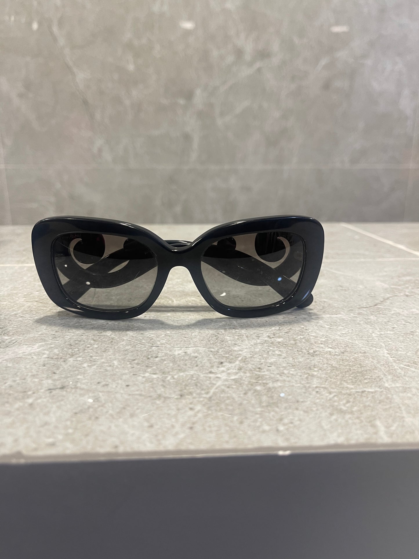 Early/Late 2010's Prada Broque Rectangle Sunglasses