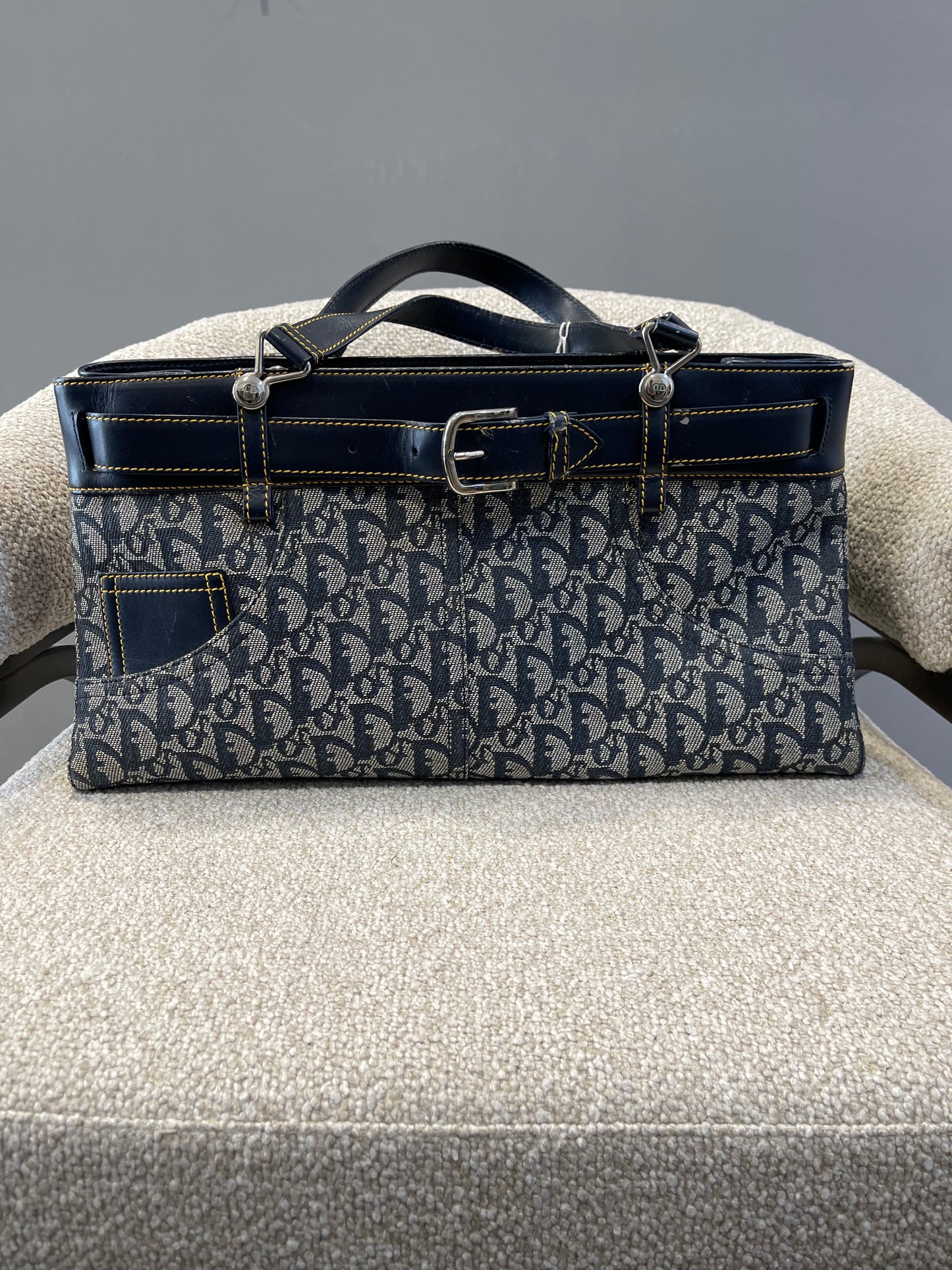 Vintage 2001 John Galliano Dior Navy Canvas Trotter