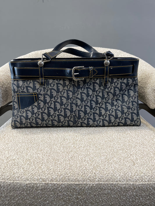 Vintage 2001 John Galliano Dior Navy Canvas Trotter