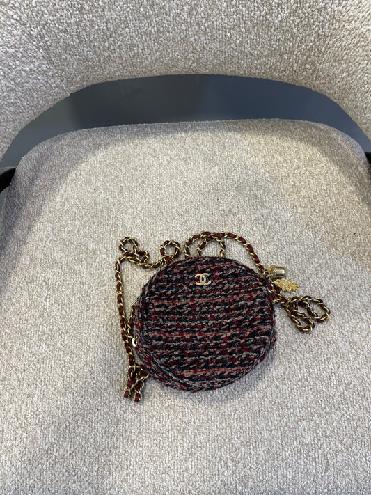 Rare Chanel Small Tweed Circle Bag Fall/Winter 2018/2019 by Karl Lagerfeld