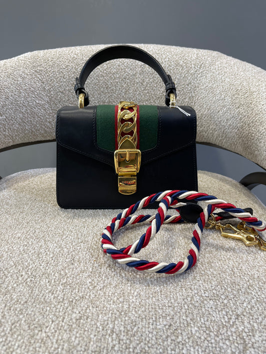 Gucci Sylvie Top Handle Bag Small with strap