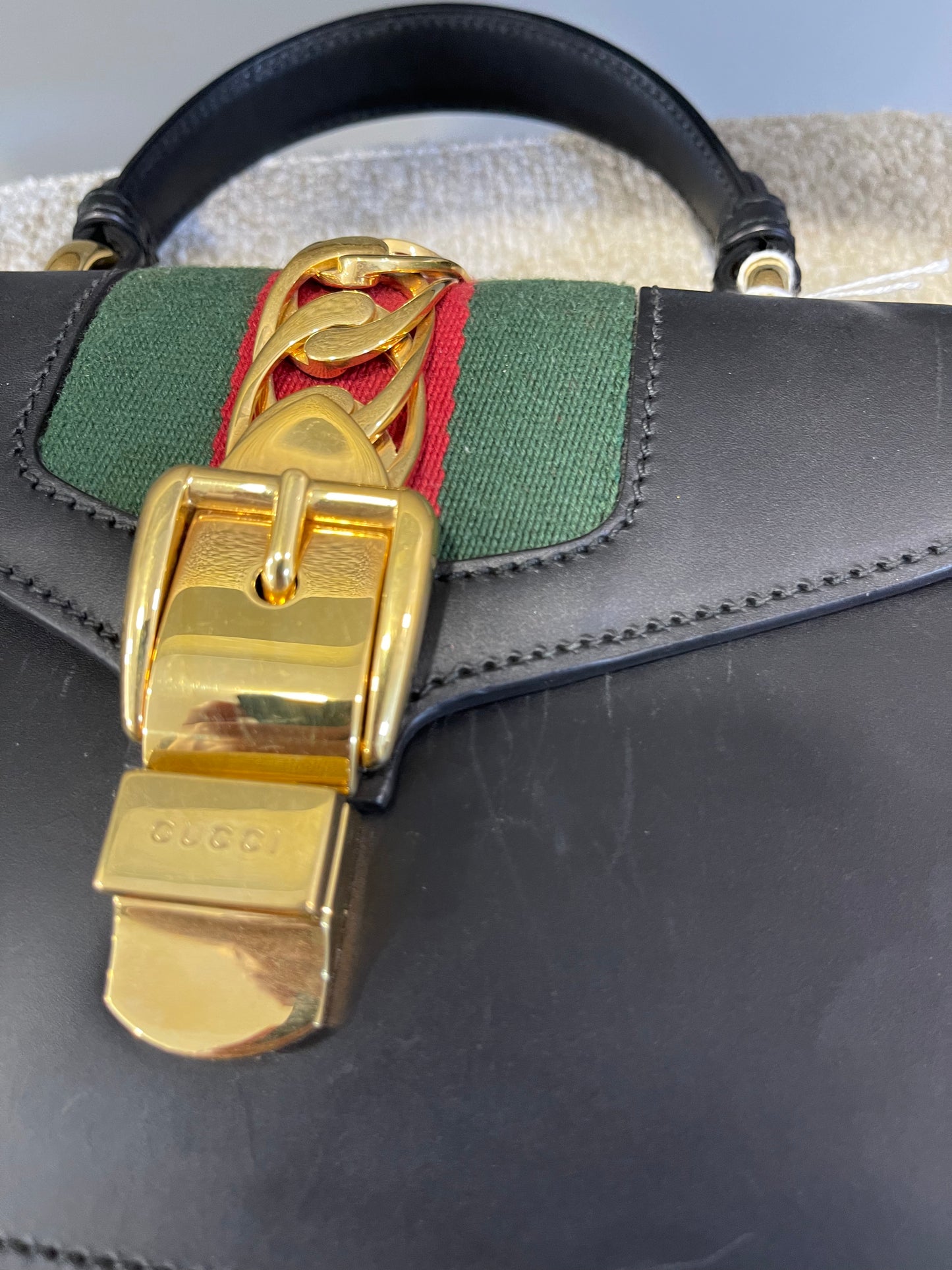Gucci Sylvie Top Handle Bag Small with strap