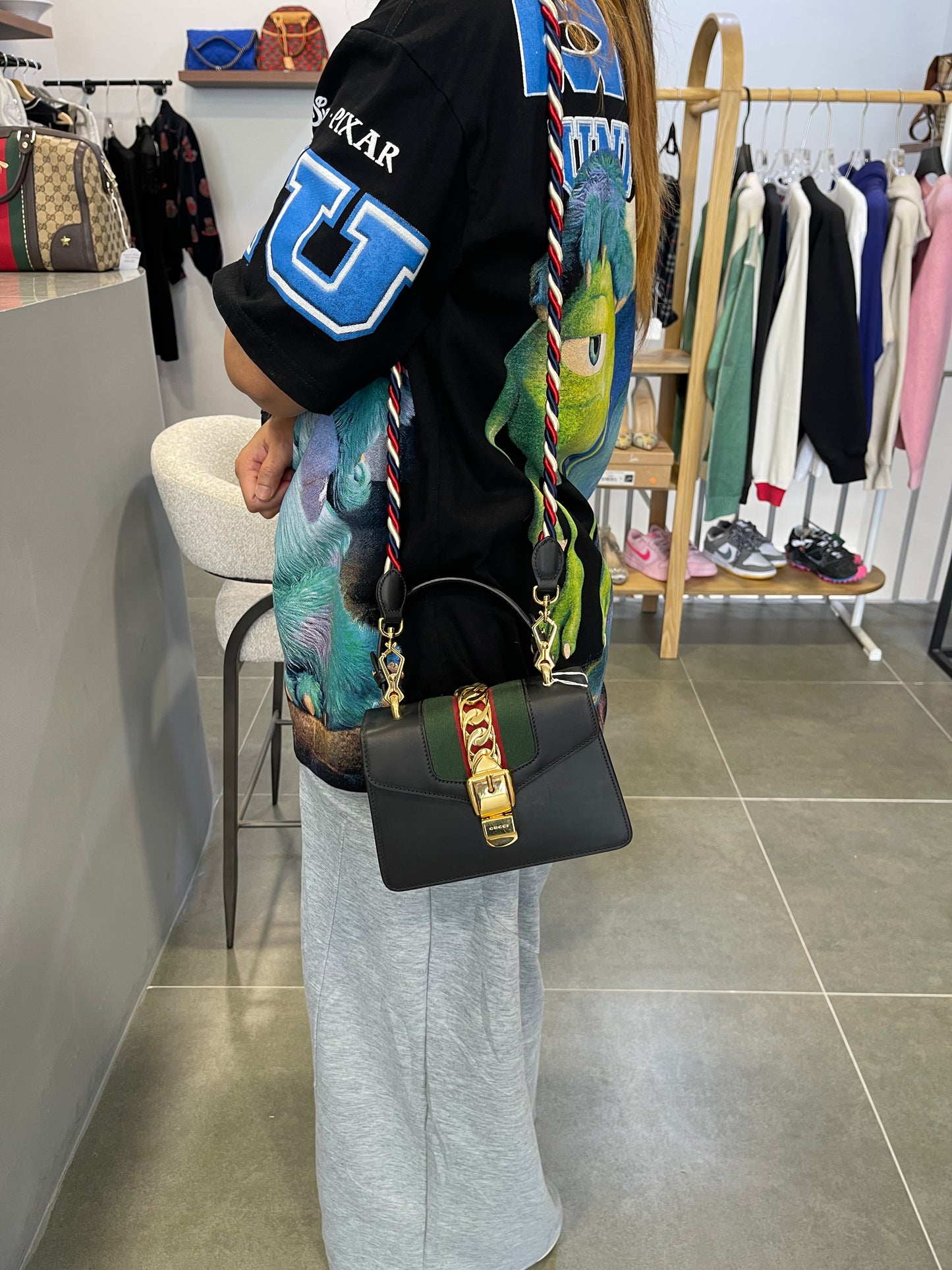 Gucci Sylvie Top Handle Bag Small with strap