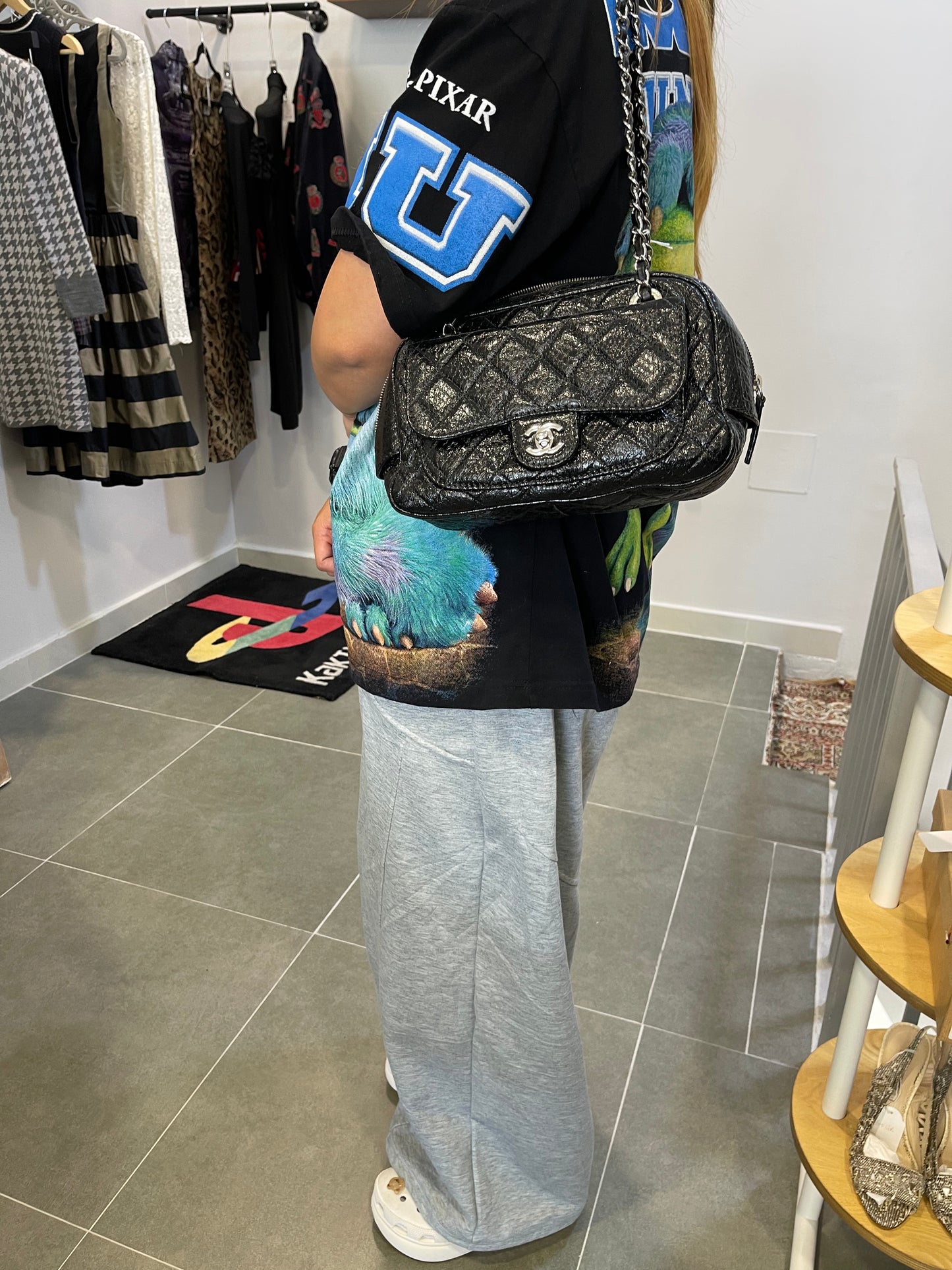 Chanel 2012-2013 Python Camera Bag (recolored to black)