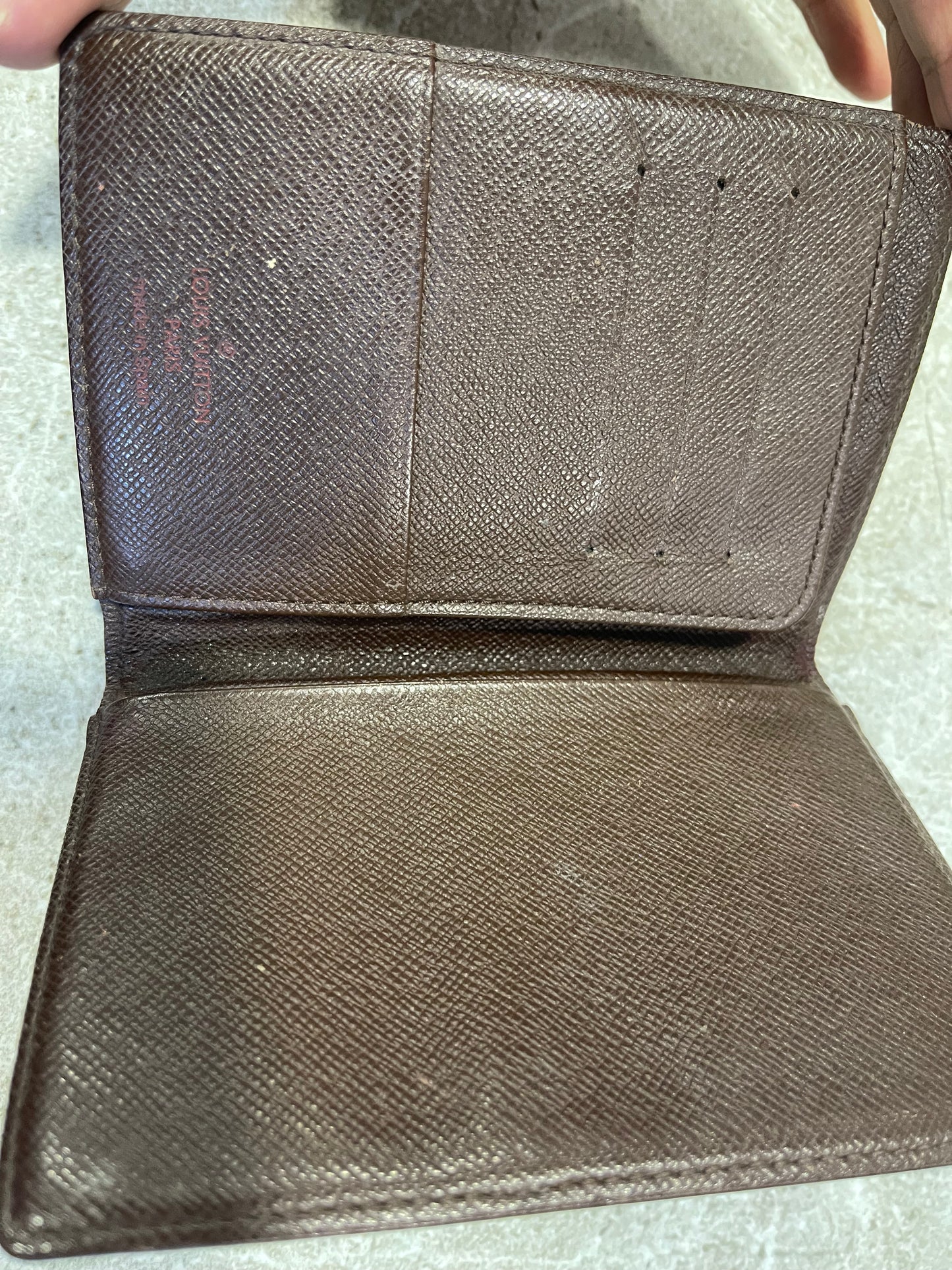 LV Damier Brown Leather Card/Passport Holder