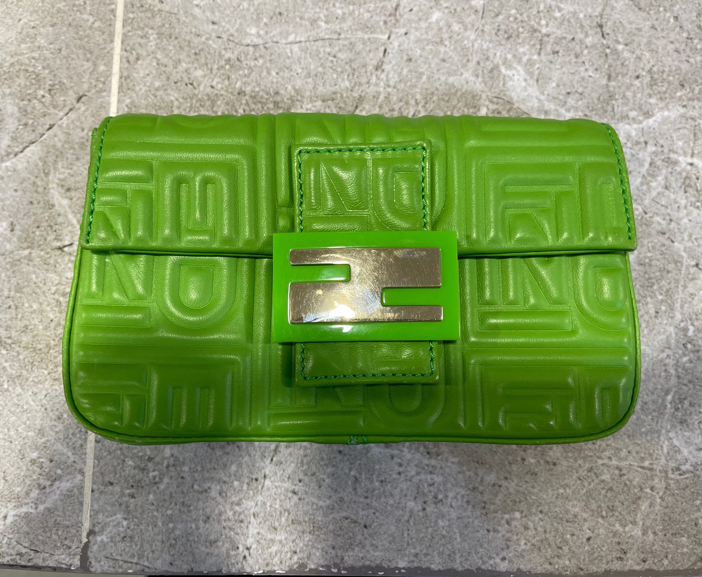 Fendi Baguette Green Clutch/Wallet