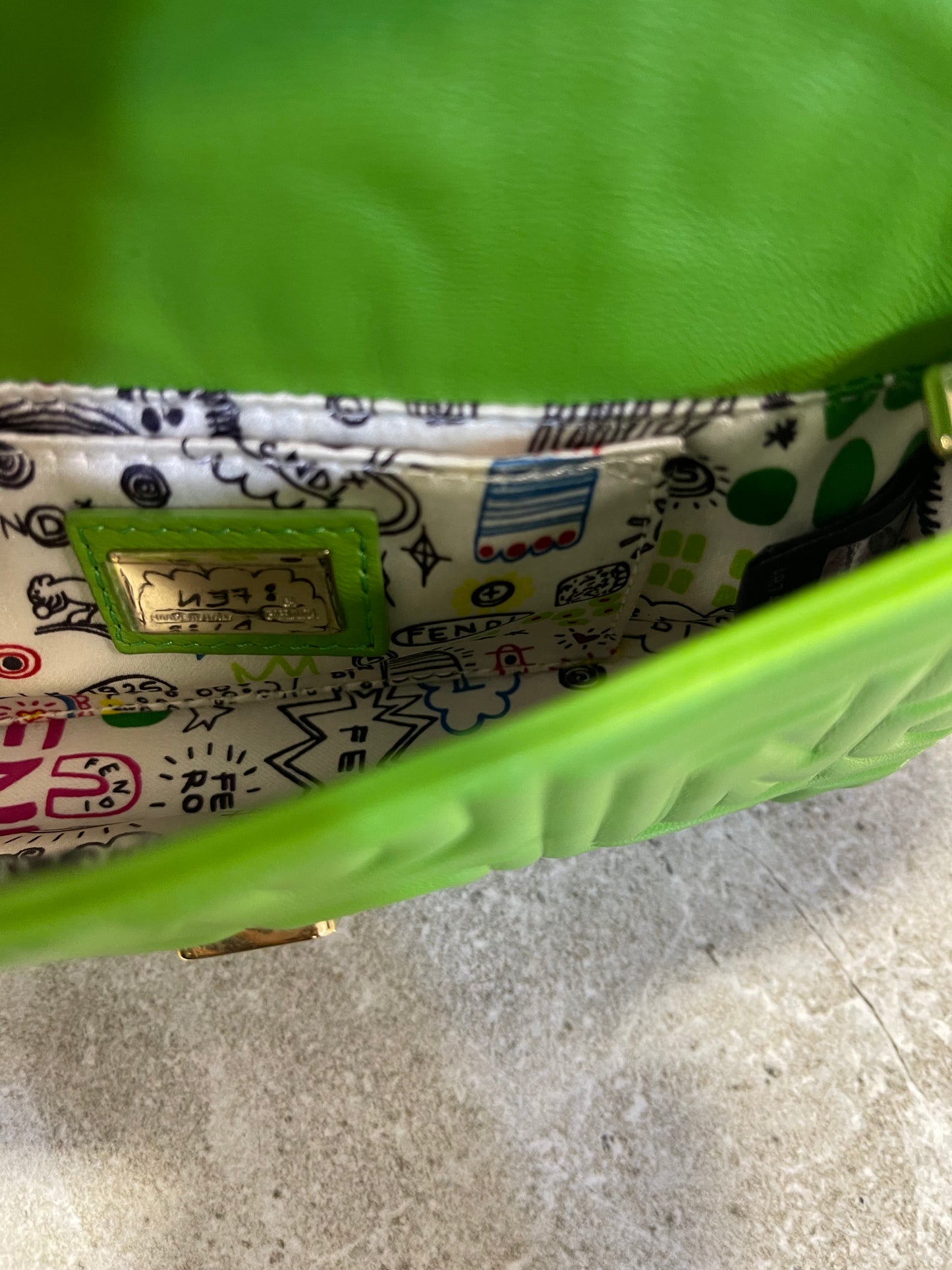 Fendi Baguette Green Clutch/Wallet