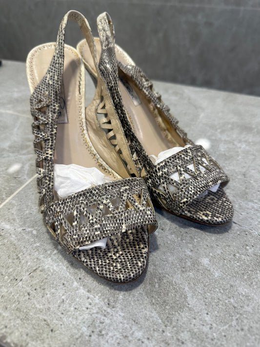 2012/2013 Oscar De La Renta Snake Skin Sling Back