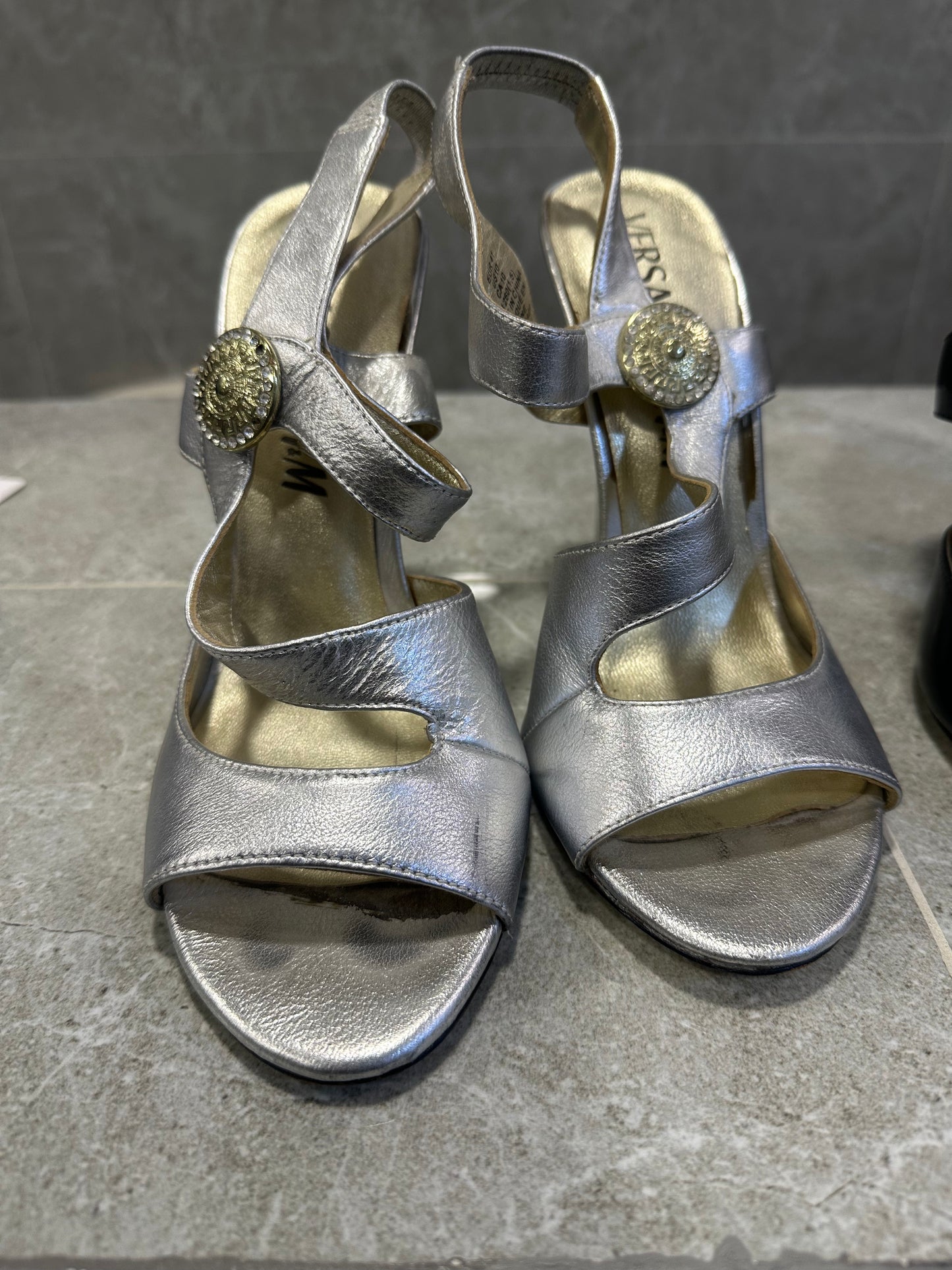 2011 Versace x H&M Silver Strappy Sandals