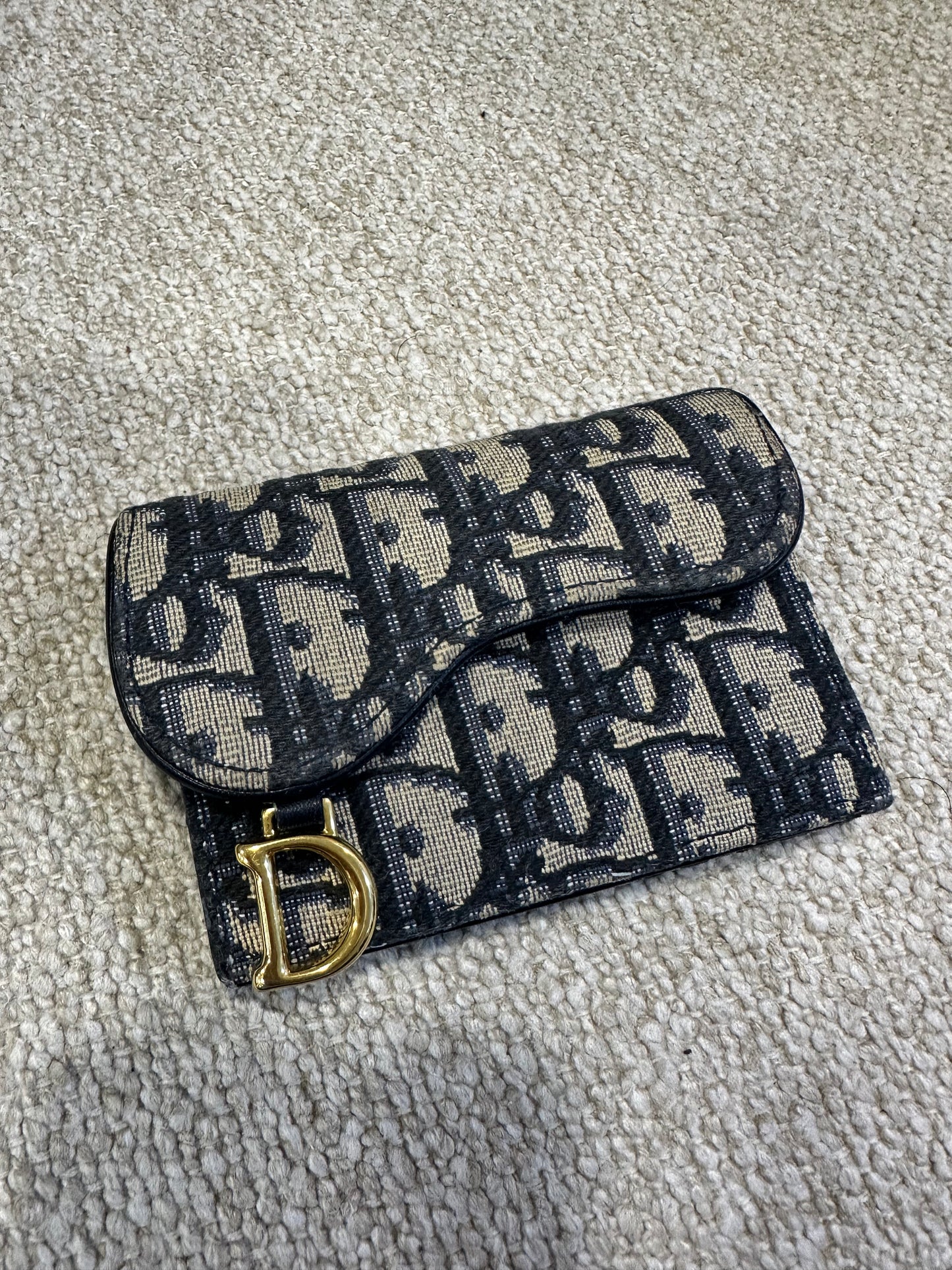 2022 Dior Saddle Navy Oblique Wallet