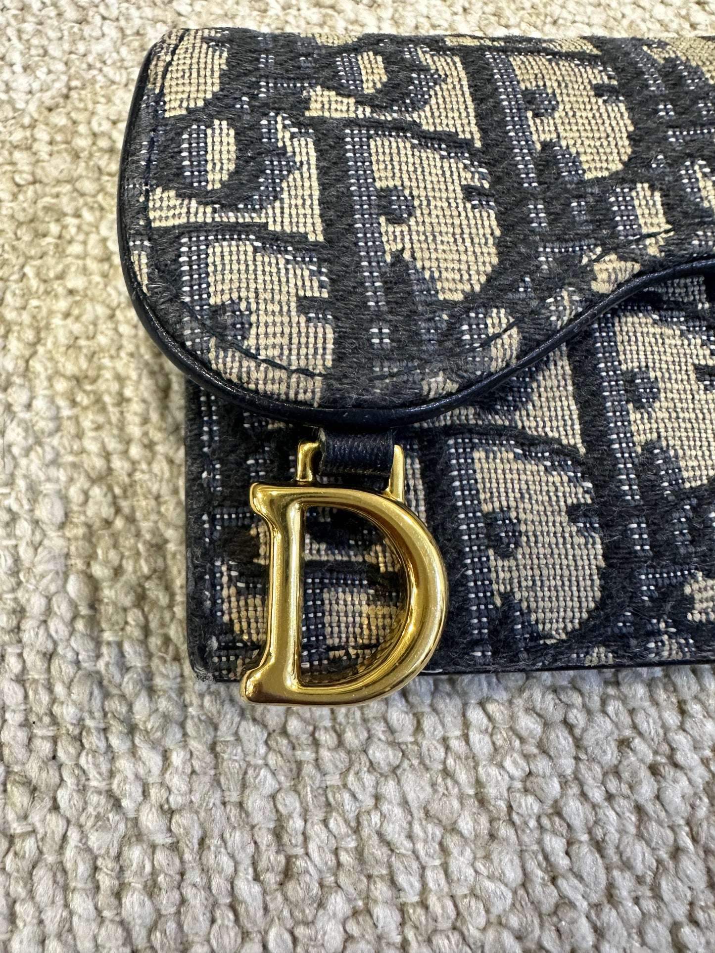 2022 Dior Saddle Navy Oblique Wallet