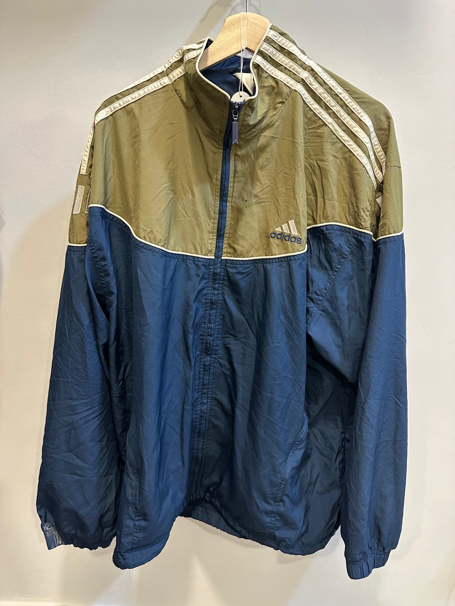 Vintage early 2000's Green & Navy Adidas Windbreaker