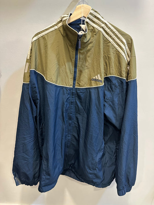 Vintage early 2000's Green & Navy Adidas Windbreaker