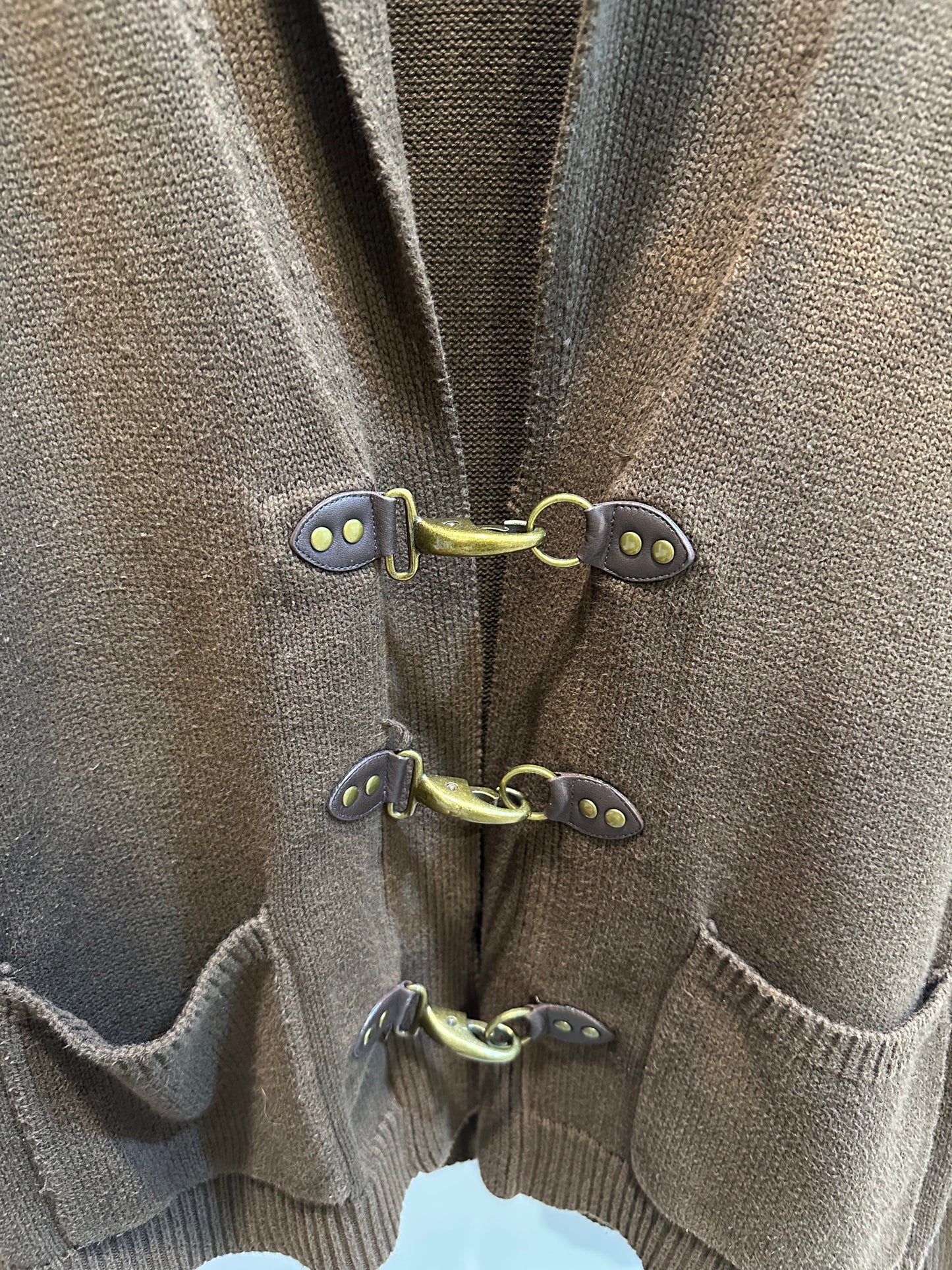 Vintage Late 90's early 2000's Lauren Ralph Lauren (L-RL) Cotton Toggle Shawl Cardigan