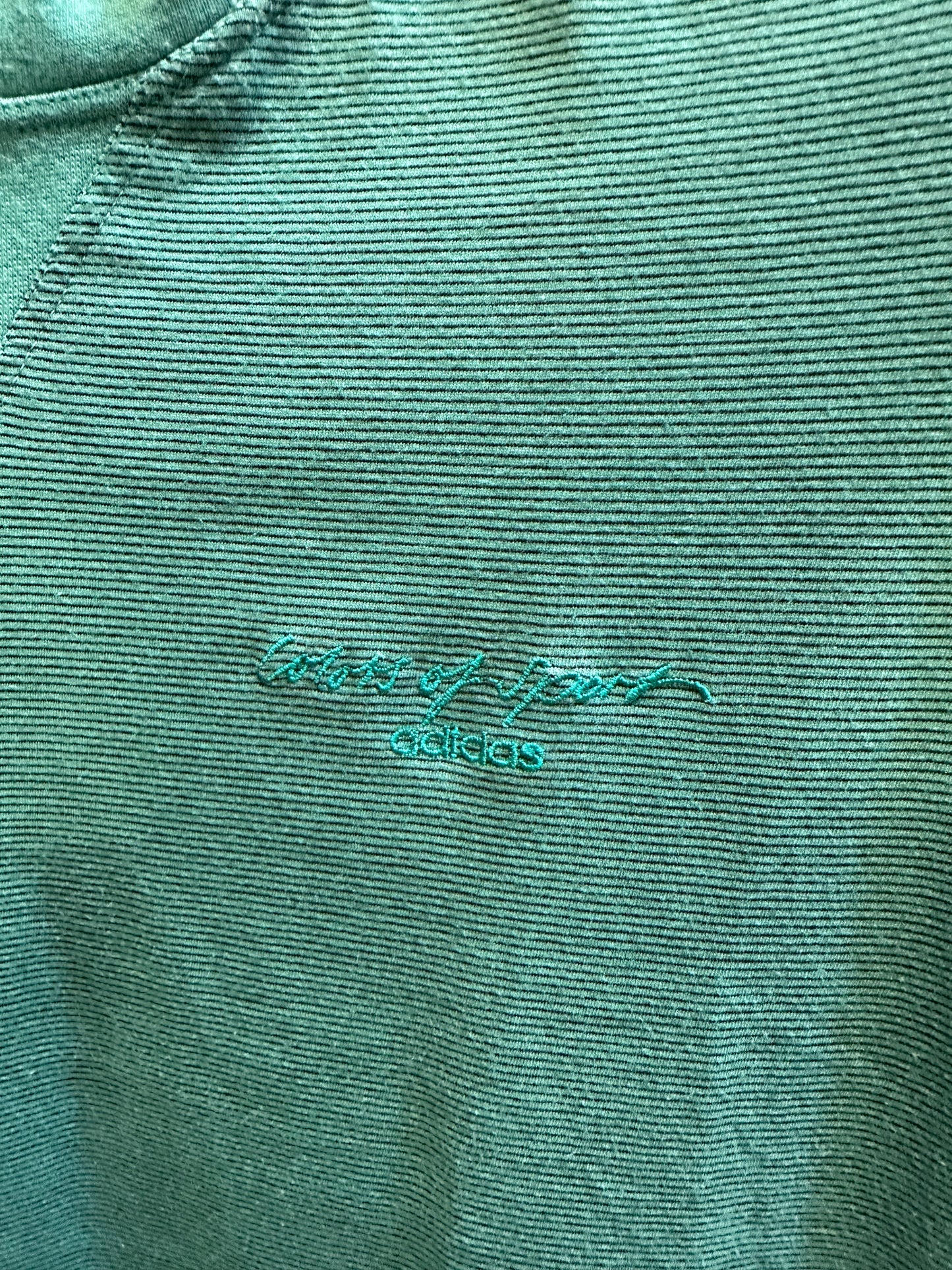 Vintage 90's Adidas stripped green tee